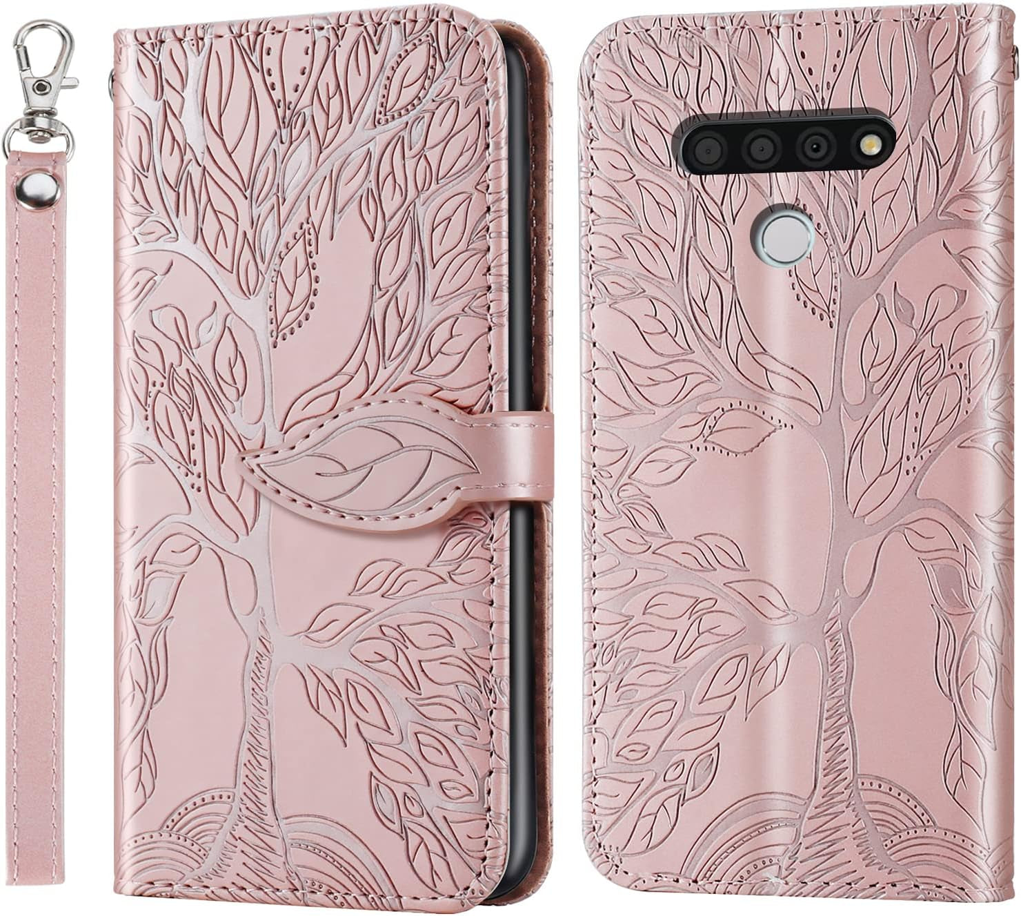 Varohix Google Pixel 6 Wallet Case with Card Holder/Slot,Pu Leather Folio Flip Shell [Kickstand][Magnetic Closure][Wrist Strap] Shockproof Cover Fit Google Pixel 6(6.4''),Brown  Varohix Rose Gold Lg Stylo 6(6.8 Inch) 