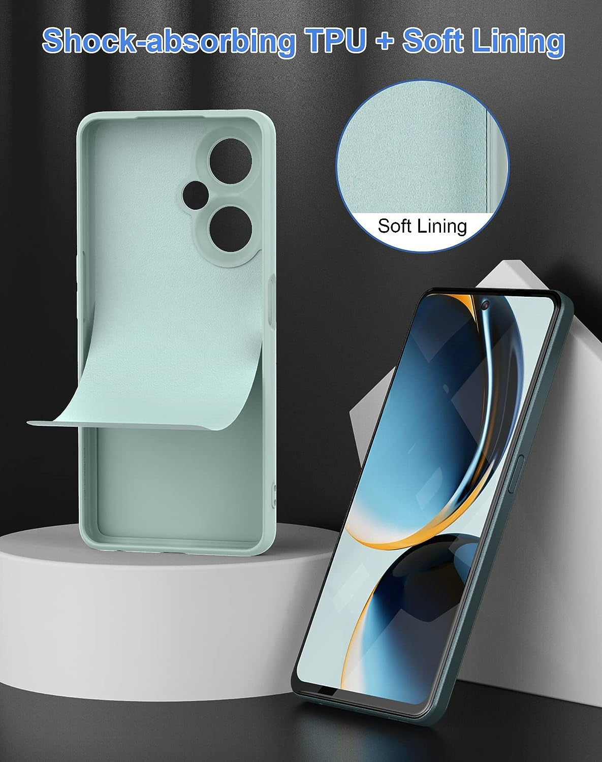 Foluu Silicone Case for Oneplus Nord N30 5G, Liquid Gel Rubber Case with Soft Microfiber Lining Cushion Slim Hard Shell Shockproof Protective Cover for Oneplus Nord N30 5G 2023 (Light Cyan)  Foluu   