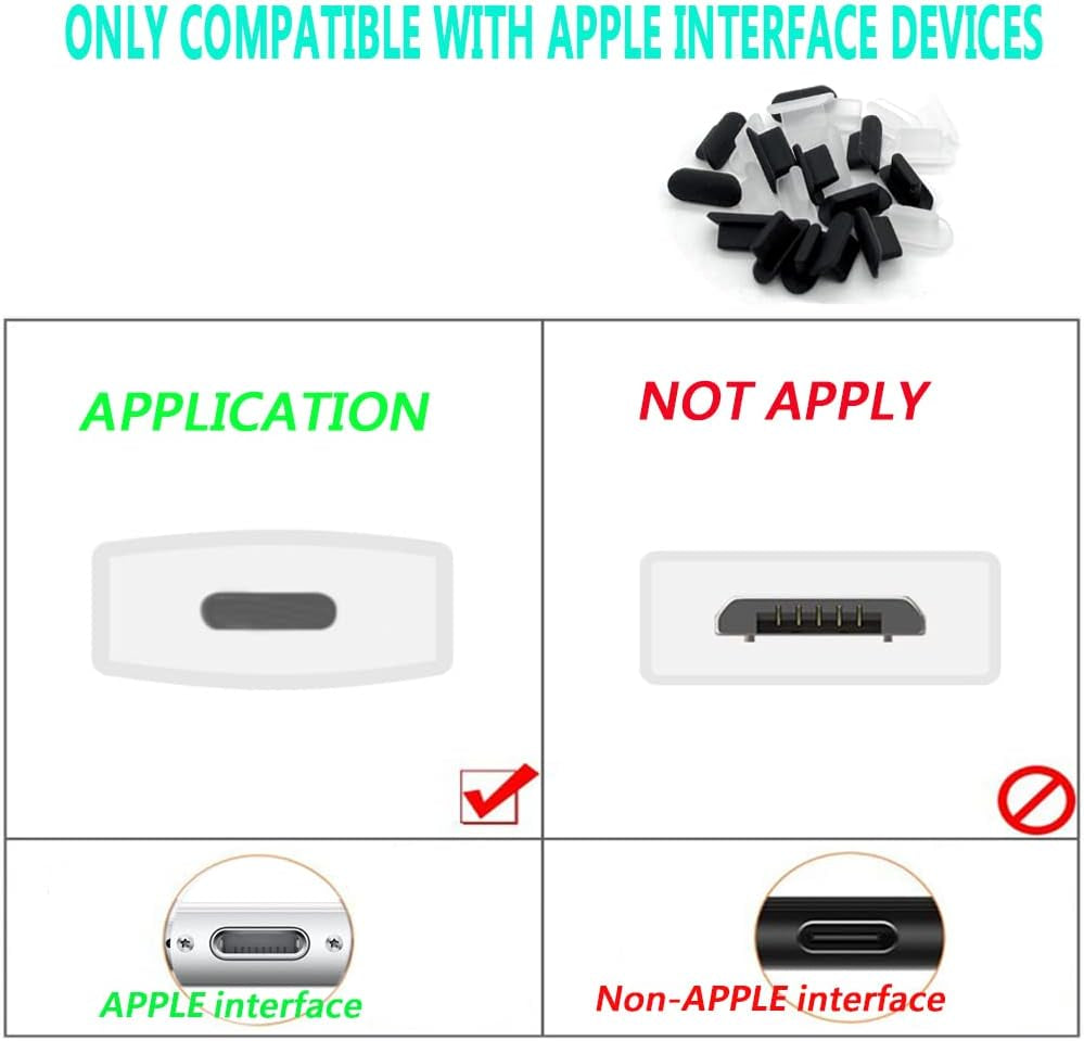 CKANDAY 10 Pairs Anti-Dust Plugs Set Compatible with Iphone 13, 12, 11, X, XS, XR, 8, 7, Plus, Pro, Max, Mini, Ipad, Air Pods Charging Port and Earphone Jack, Silicone Dust Pluggy Caps, Flat Design  CKANDAY   