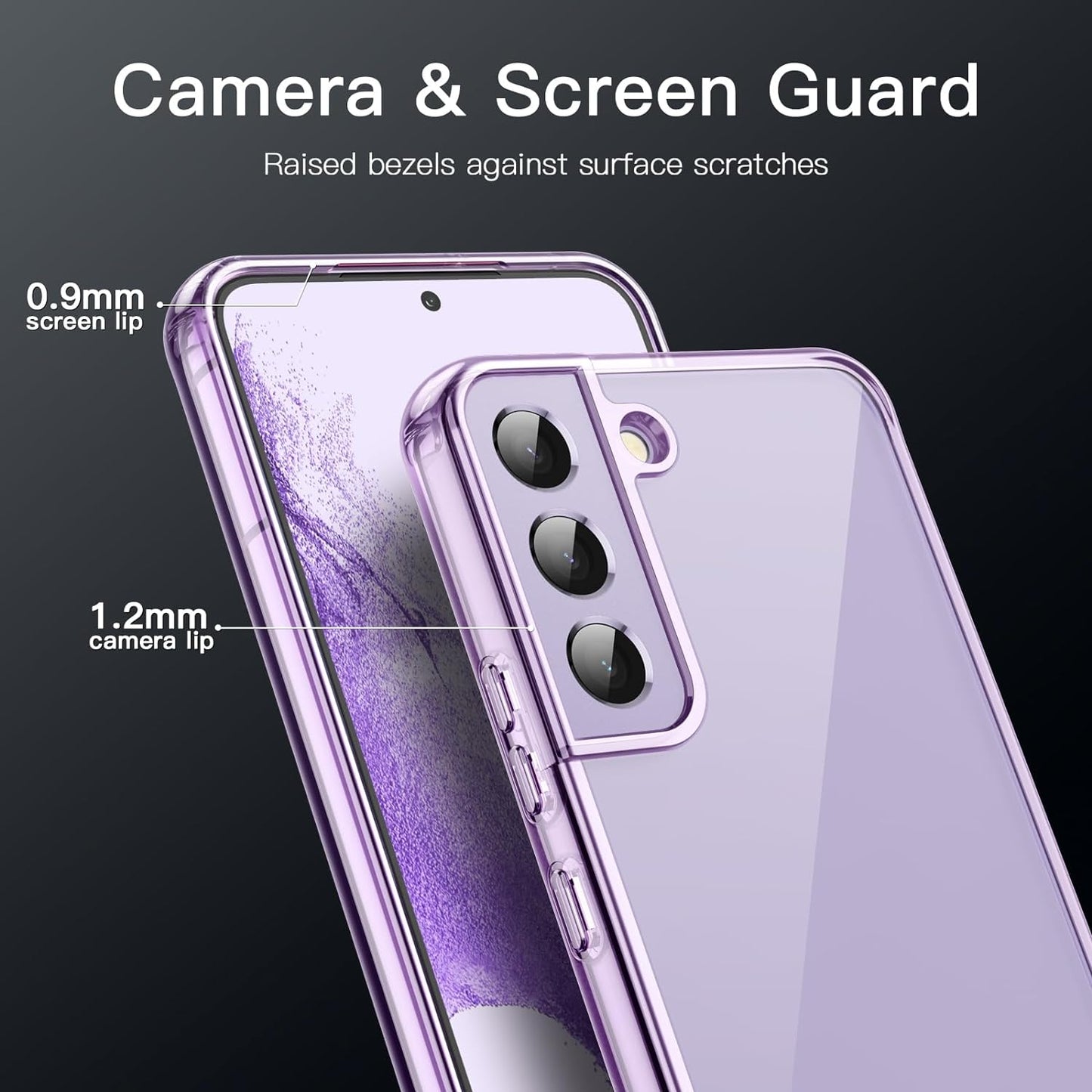 Jetech Case for Samsung Galaxy S22 5G 6.1-Inch, Non-Yellowing Shockproof Bumper Protective Phone Cover, Anti-Scratch Hard PC Back (Purple)  JETech   