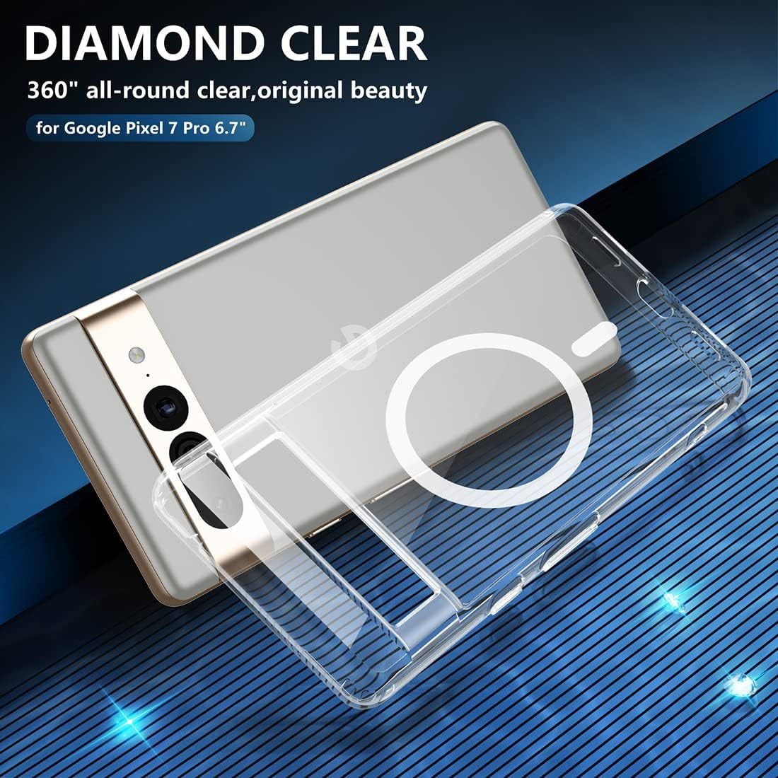 TIANNIUKE Magnetic Case for Google Pixel 7 Pro, Transparent and Yellow Resistant,Compatible with Magsafe,Slim Fit Shockproof Protective Phone Case for Pixel 7 Pro Case (2022) (Clear)  TIANNIUKE   