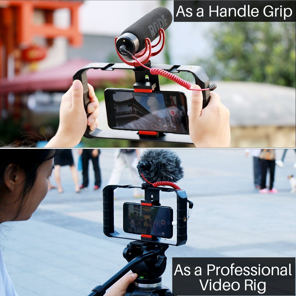 Ulanzi U Rig Pro Video Rig for Iphone, Phone Stabilizer Rig W Triple Cold Shoe Mount,Phone Tripod Mount for Iphone 11 Pro Max XS Max X 8 7 6 plus Oneplus 7 Pro Samsung Google Pixel Vlogging Filmmaking  Ulanzi   