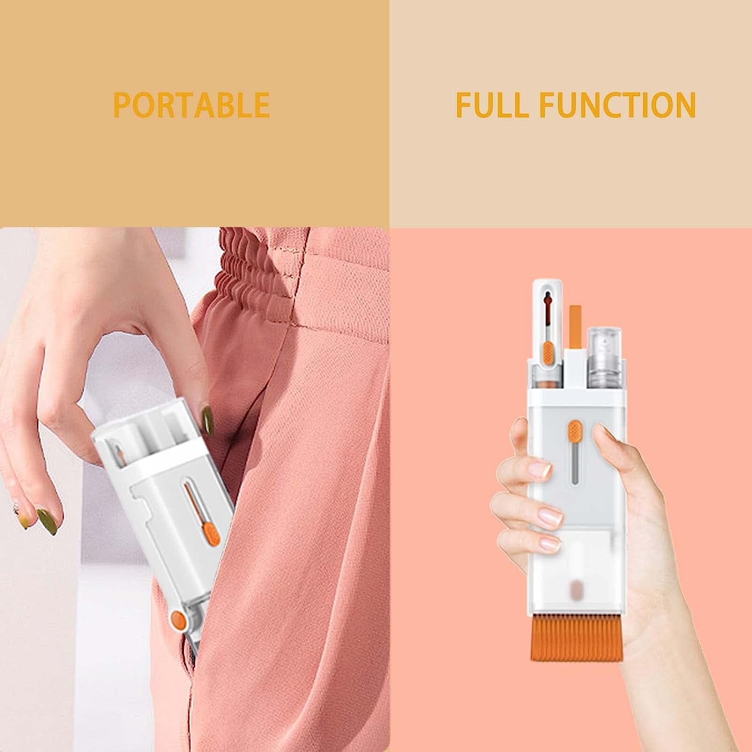 HENEAN 8 in 1 Laptop Screen Keyboard Cleaner Kit, Electronic Cleaning Brush Kit with Cell Phone Stand, Cleaning Tool for Computer/Airpods Pro/Iphone/Ipad/Macbook/Earphone/Pc with 2Ml Mist Spray  HENEAN   