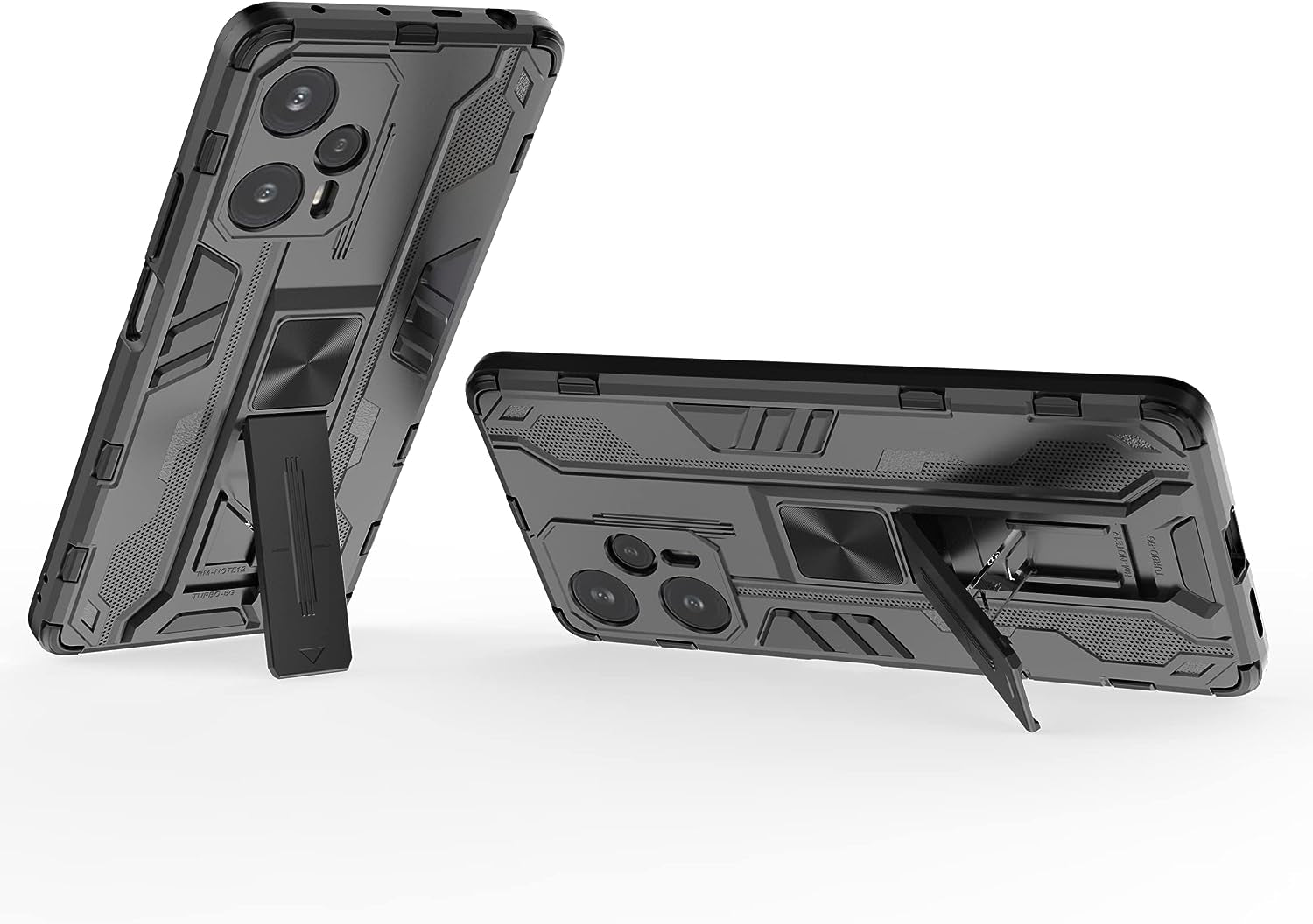 Pzwoxukhov Case for Redmi Note 12 Turbo 5G Case Cover,Case for Xiaomi Poco F5 5G Protective Phone Cover with Kickstand,Magnetic Attraction Function Case Black  Pzwoxukhov   