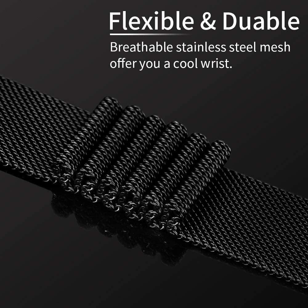2 Pack Metal Band Compatible with Apple Watch Bands 40Mm 38Mm 41Mm 45Mm 44Mm 42Mm 49Mm, Stainless Steel Milanese Mesh Loop Magnetic Wristband for Iwatch Series 8 7 6 5 4 3 2 1 SE Ultra for Women Men  Generic   