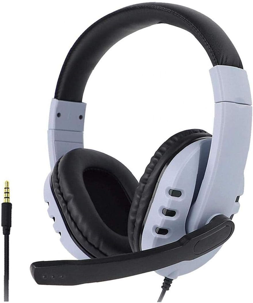 Gaming Headset Three-In-One Wired Headset PS5 Headphone with Mic for Laptop Tablet Smart Phone White  Hayden Store   