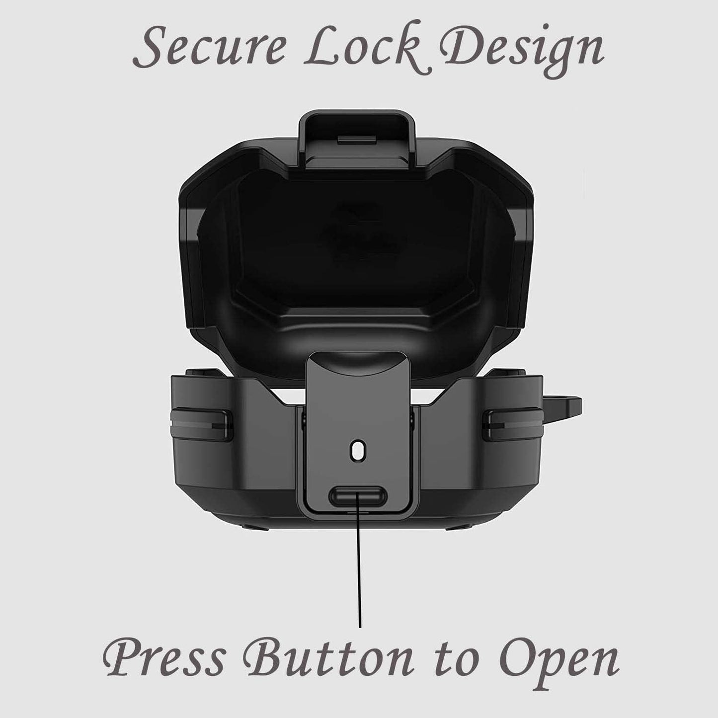 Military Armor Case with Secure Lock for Samsung Galaxy Buds Pro 2 Case/Buds Pro Case/Buds Live Case/Buds 2 Case Cover Full-Body Rugged Hard Shell for Men Women with Keychain Carabiner #Black  voma   