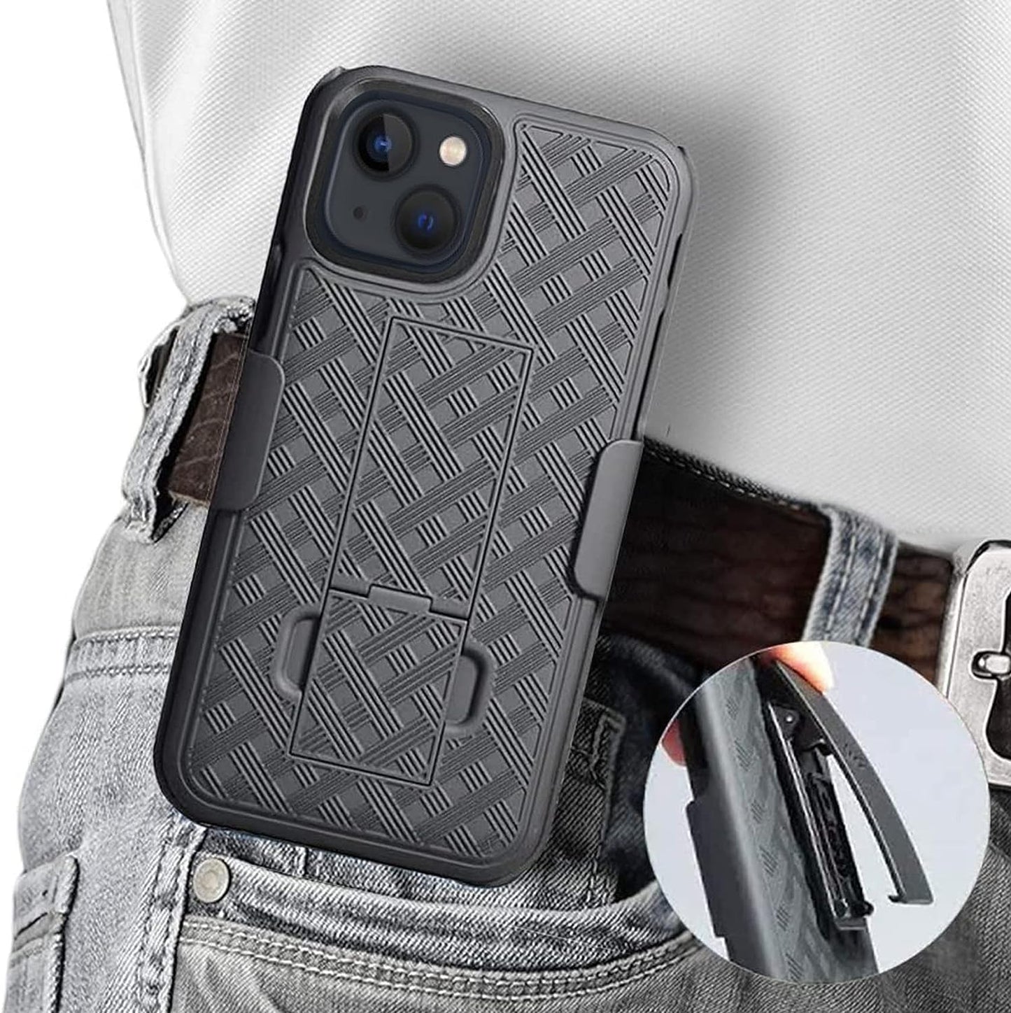 Aduro Combo Case with Kickstand & Holster for Iphone 13 Mini, Slim Shell & Swivel Belt Clip Holster, with Built-In Kickstand for Apple Iphone (5.4") 2021  Aduro   