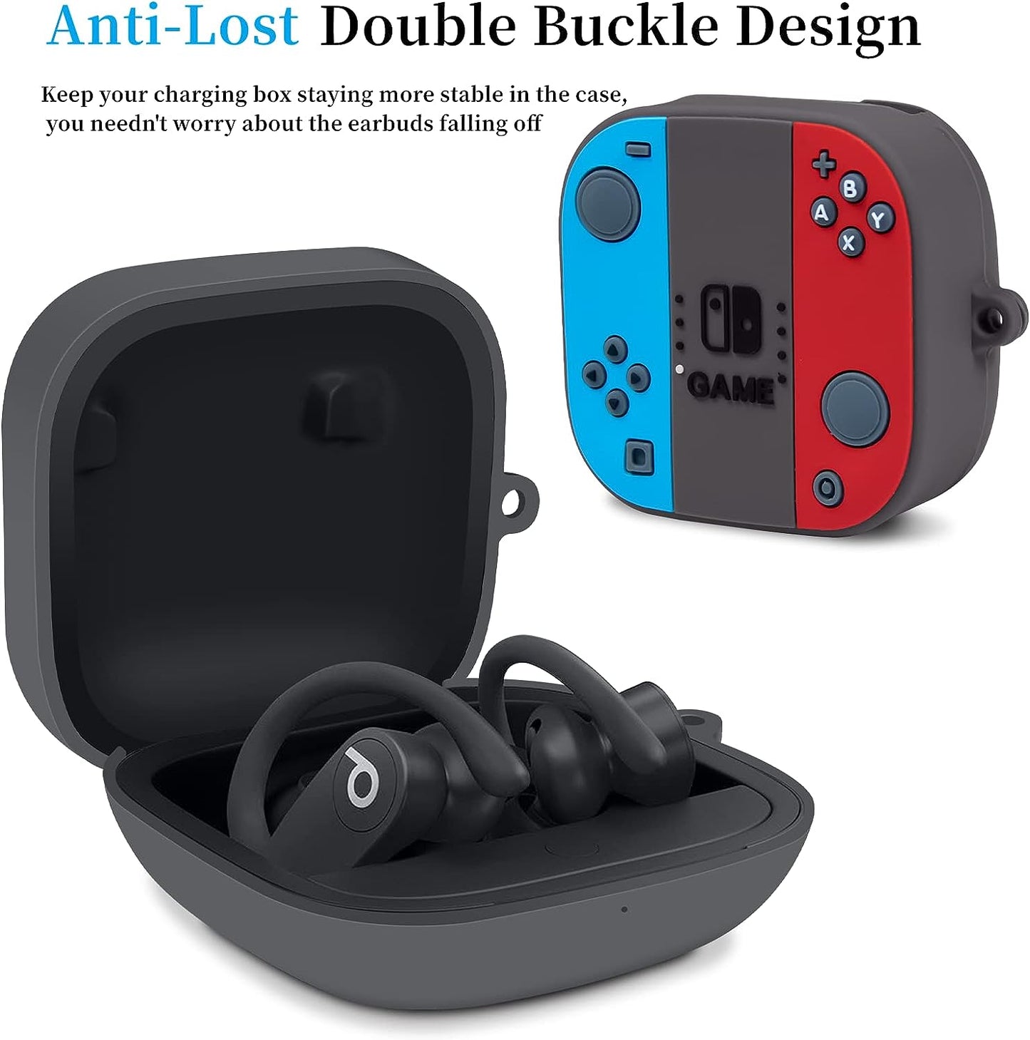 Powerbeats Pro Case, 3D Cute Cartoon Stylish Shockproof Protective Silicone Case Cover for Powerbeats Pro with Keychain Accessories for Boys Men Teens Kids (Switch Case)  LDSXAY   