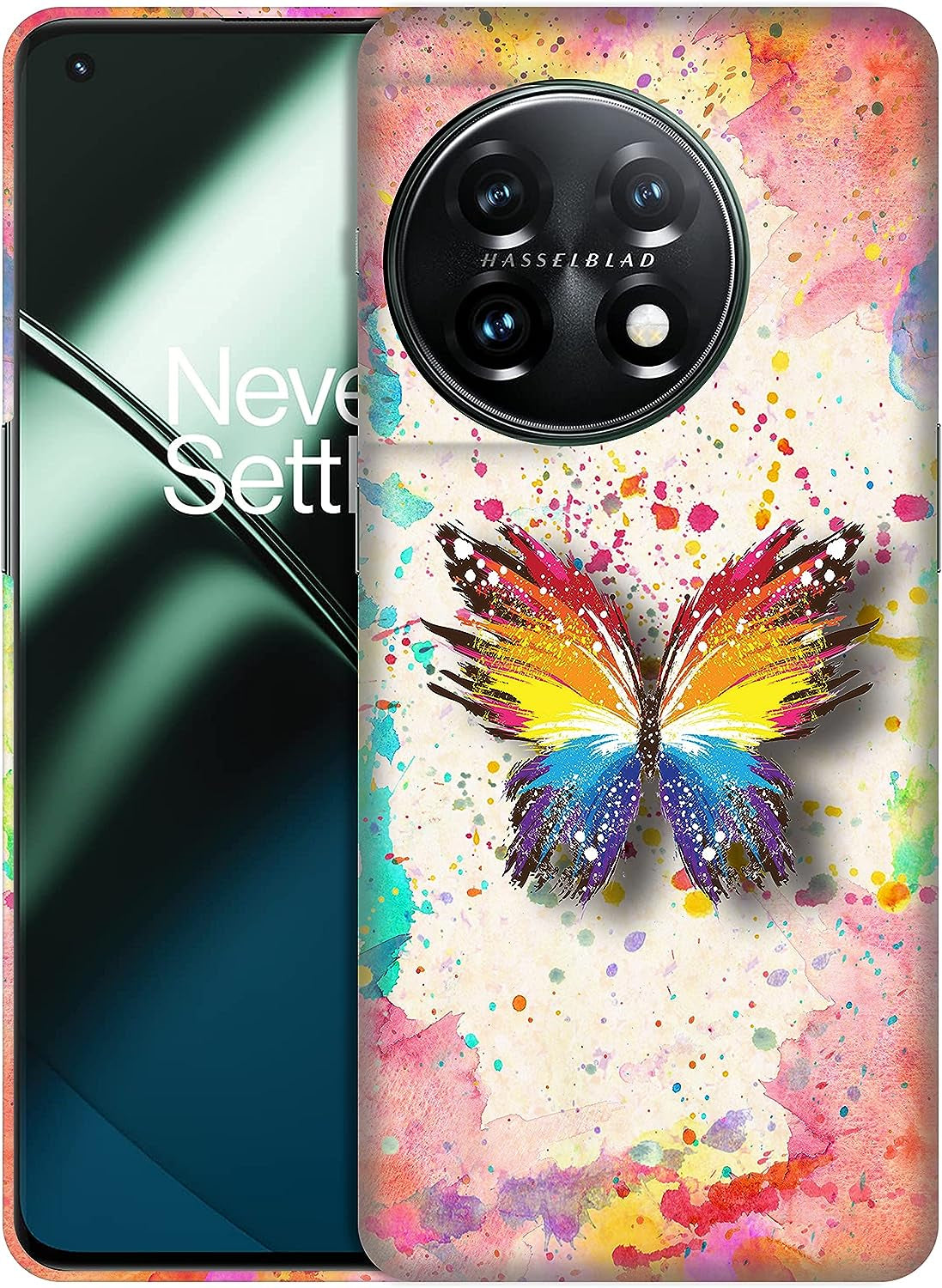 Glisten - Oneplus 11 Case, Oneplus 11 5G Case - Watercolour Butterfly Design Printed Cute, Slim & Sleek Plastic Hard Snap on Protective Designer Back Phone Case/Cover for Oneplus 11 5G.  Glisten   