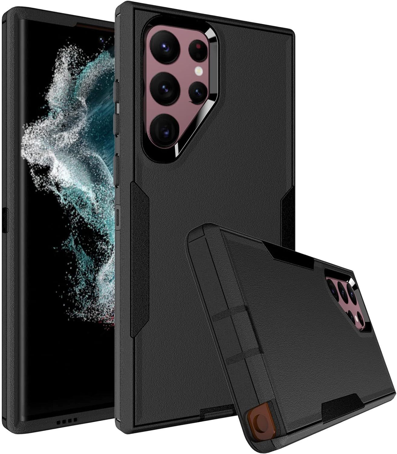 Dahkoiz for Samsung Galaxy S22 plus Case, Dust-Proof Port Cover, Full Body Durable Silicone Rubber Phone Case for Samsung Galaxy S22 plus 5G, Black  UNISMART INC Galaxy S22 Ultra Case Black Galaxy S22 Ultra 