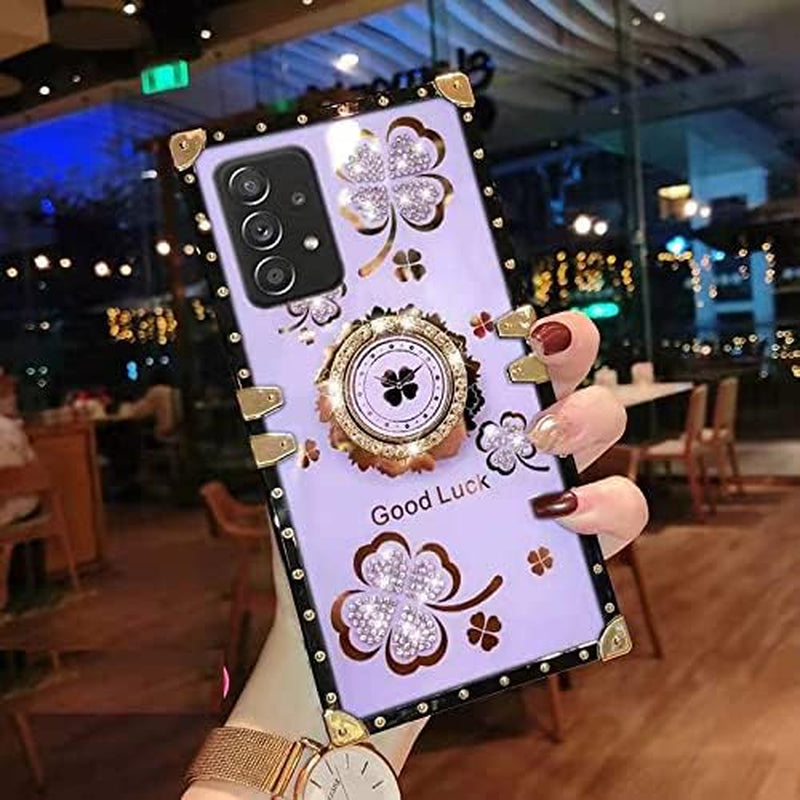 Supshop Note20 for Samsung Galaxy Note 20 5G Case for Women Girl Design with Ring Kickstand,Fashion Cute Bling Diamond Rhinestone Glitter Butterfly Marble Mirror Phone Cover,Purple  SUPSHOP A-Purple For Samsung Galaxy Note20 Ultra 