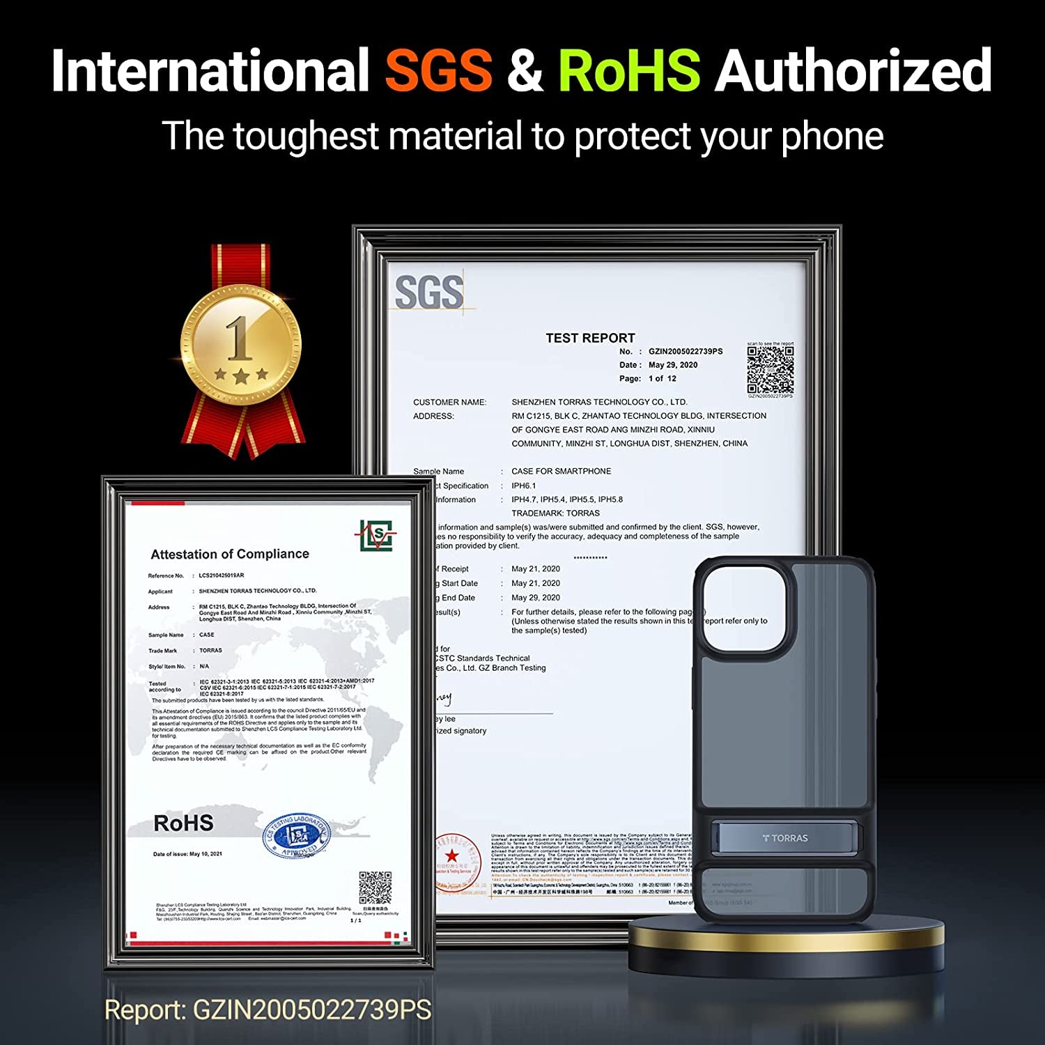 TORRAS Marsclimber Designed for Iphone 13 Case/Iphone 14 Case, [3 Stand Ways] [8FT Military Grade Shockproof] Translucent Matte Thin Slim Phone Case for Iphone 14/ Iphone 13 with Stand, Black  TORRAS   