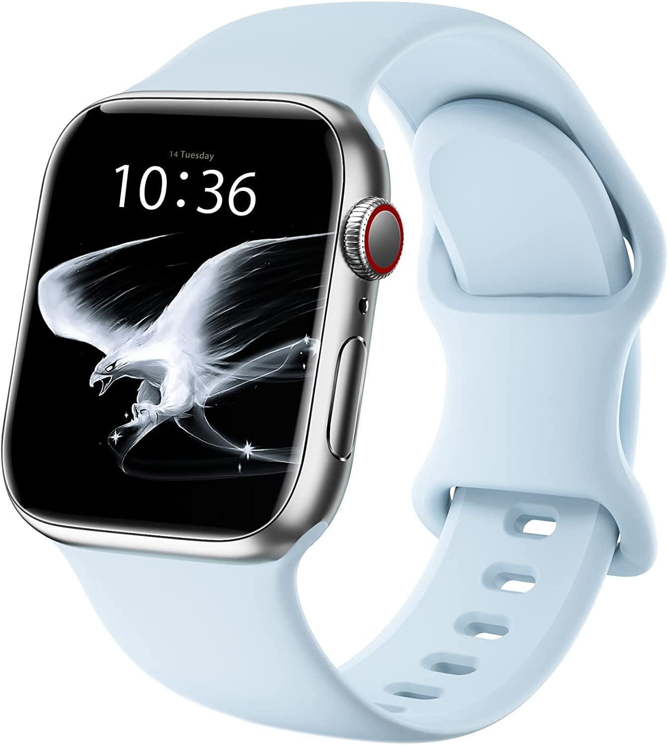 ZALAVER Bands Compatible with Apple Watch Band 38Mm 40Mm 41Mm 42Mm 44Mm 45Mm 49Mm, Soft Silicone Sport Replacement Band for Iwatch SE Ultra Series 8 7 6 5 4 3 2 1 Women Men  ZALAVER Light Blue 38mm/40mm/41mm 