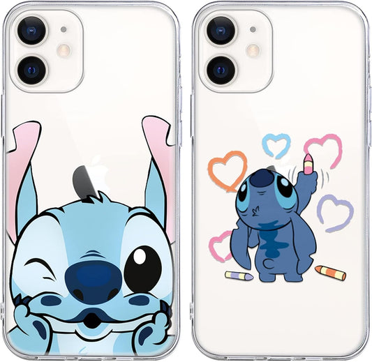 [2 Pack] Cute Case Designed for Iphone 12/Iphone 12 Pro Case, Cartoon Kawaii Aesthetic Cool Phone Cases Girly for Girls Boys Kids Women Clear Soft TPU Protective Cover Funda for Iphone 12 Pro 6.1"  SDJ US   