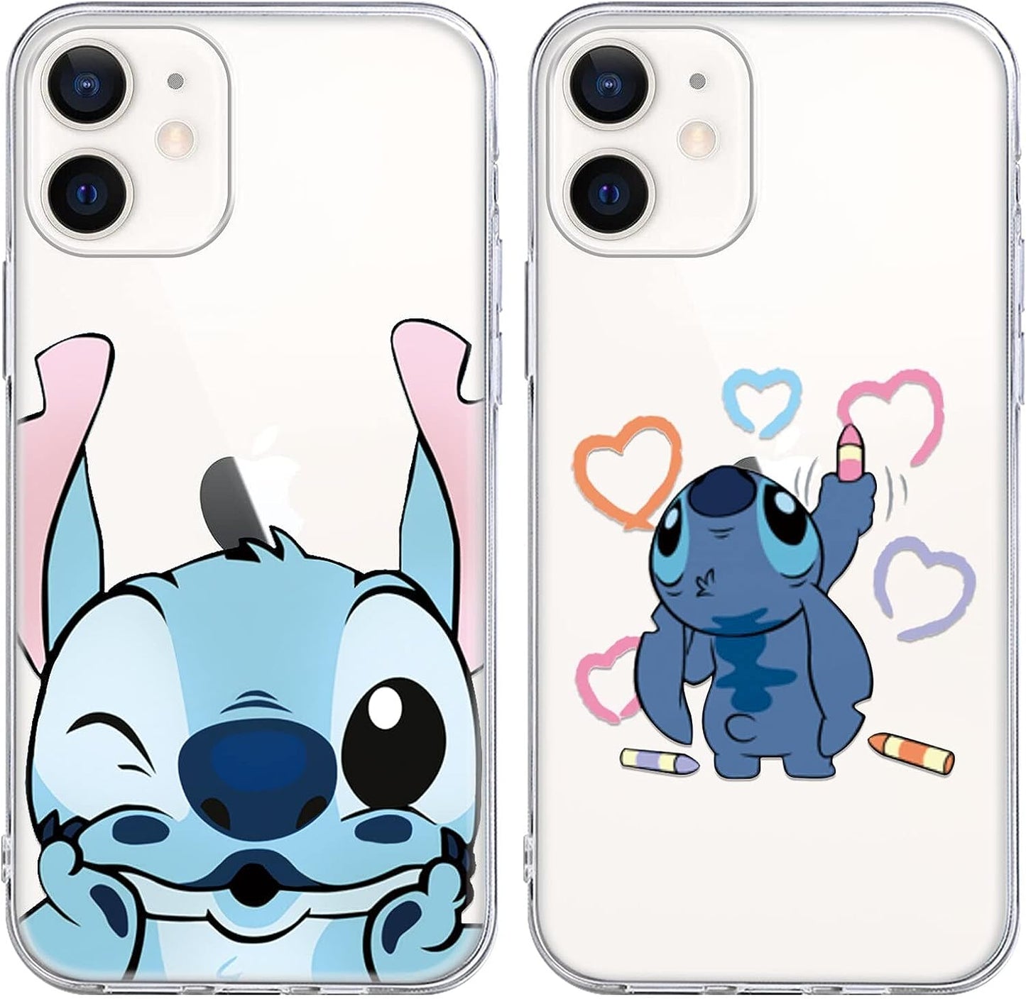 [2 Pack] Cute Case for Iphone 12 Pro Max Case, Cartoon Kawaii Aesthetic Cool Phone Cases Girly for Girls Boys Kids Women Clear Transparent Soft TPU Protective Cover Funda for Iphone 12 Pro Max 6.7"  QSN US 01 For Iphone 12 Mini 