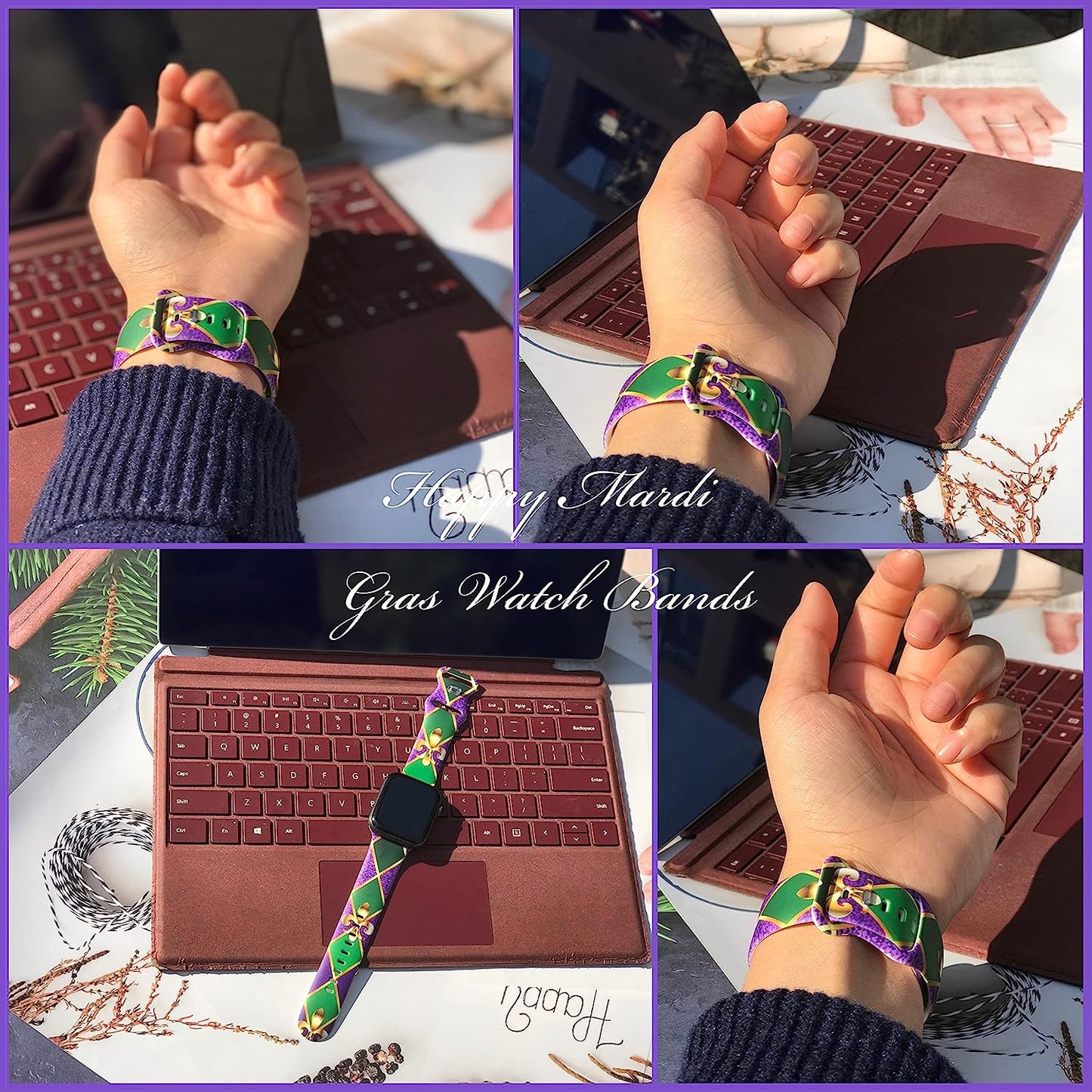 Breast Cancer Awareness Watch Band Compatible with Apple Watch 38Mm 40Mm 41Mm 42Mm 44Mm 45Mm, Pink Ribbon Silicone Fadeless Pattern Replacement Bands Wristbands Strap Compatible with All Iwatch Series  WANSENCE   