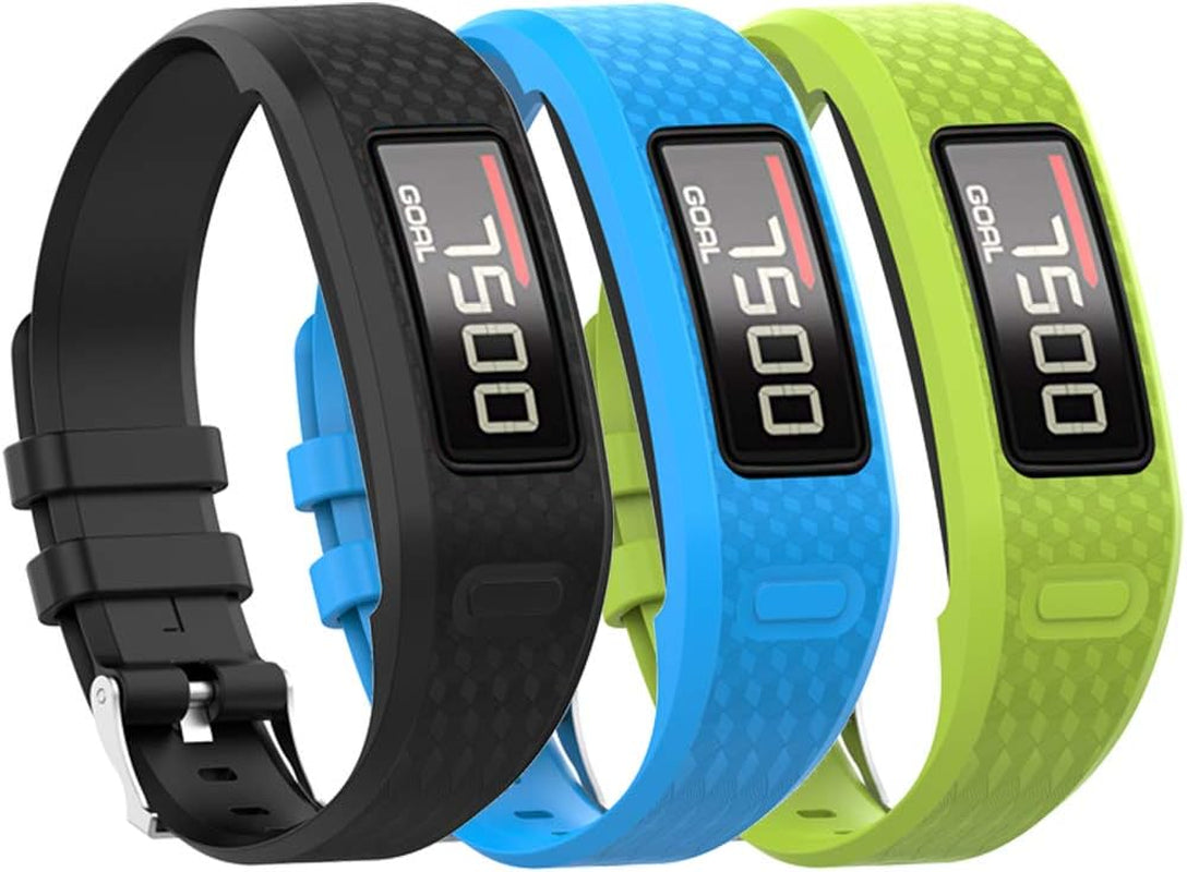 QGHXO Band for Garmin Vivofit 1 / Vivofit2, Soft Silicone Replacement Watch Band Strap for Garmin Vivofit 1 / Vivofit 2 Activity Tracker, Small, Large, Ten Colors  QGHXO Black&Navy&Lime Small 