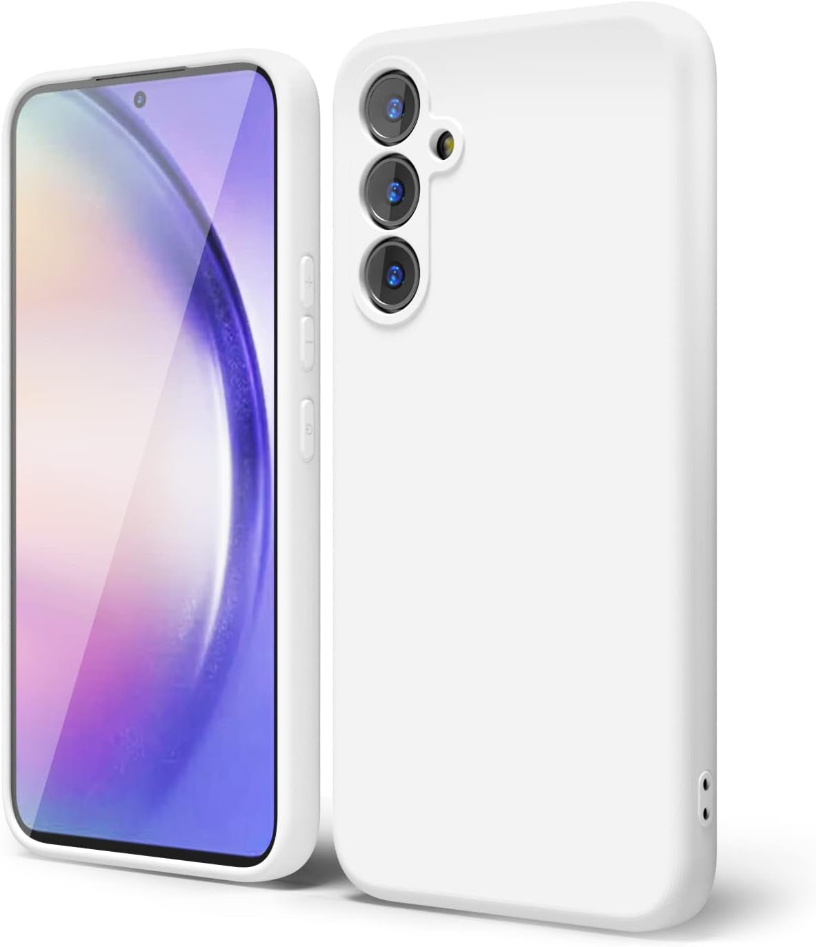 Oakxco for Samsung Galaxy A53 Phone Case Liquid Silicone, Cute Thin Slim Soft Rubber TPU Plain Smooth Gel Cover for Women Girl, Matte Solid Protective & Shockproof, Black  oakxco White A54 