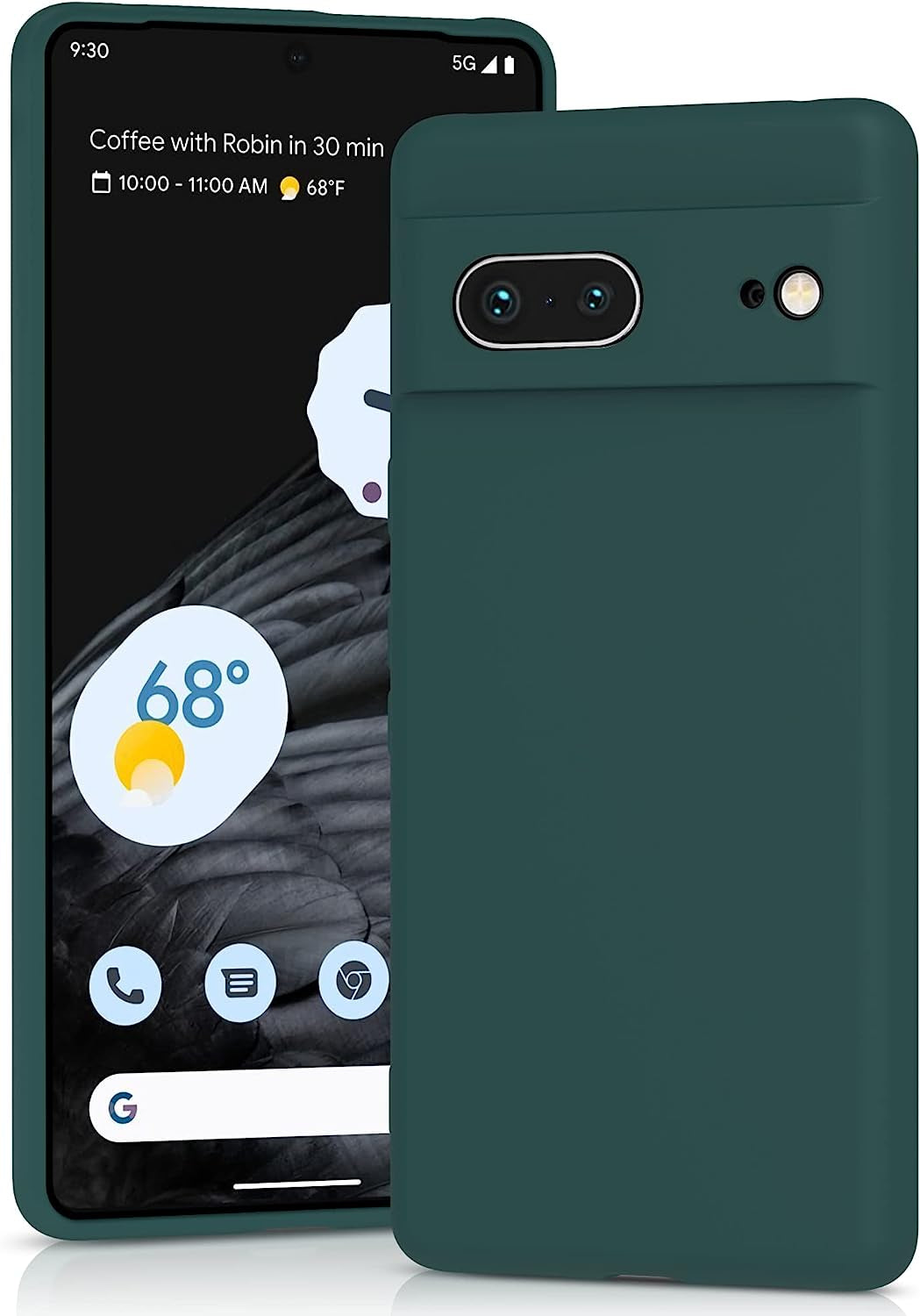 YATWIN Silicone Case for Google Pixel 7A 5G, Soft-Touch, Shockproof, Dustproof, Antiskid Full Body Armour Phone Cover for Google Pixel 7A 5G - Dark Green  YATWIN   