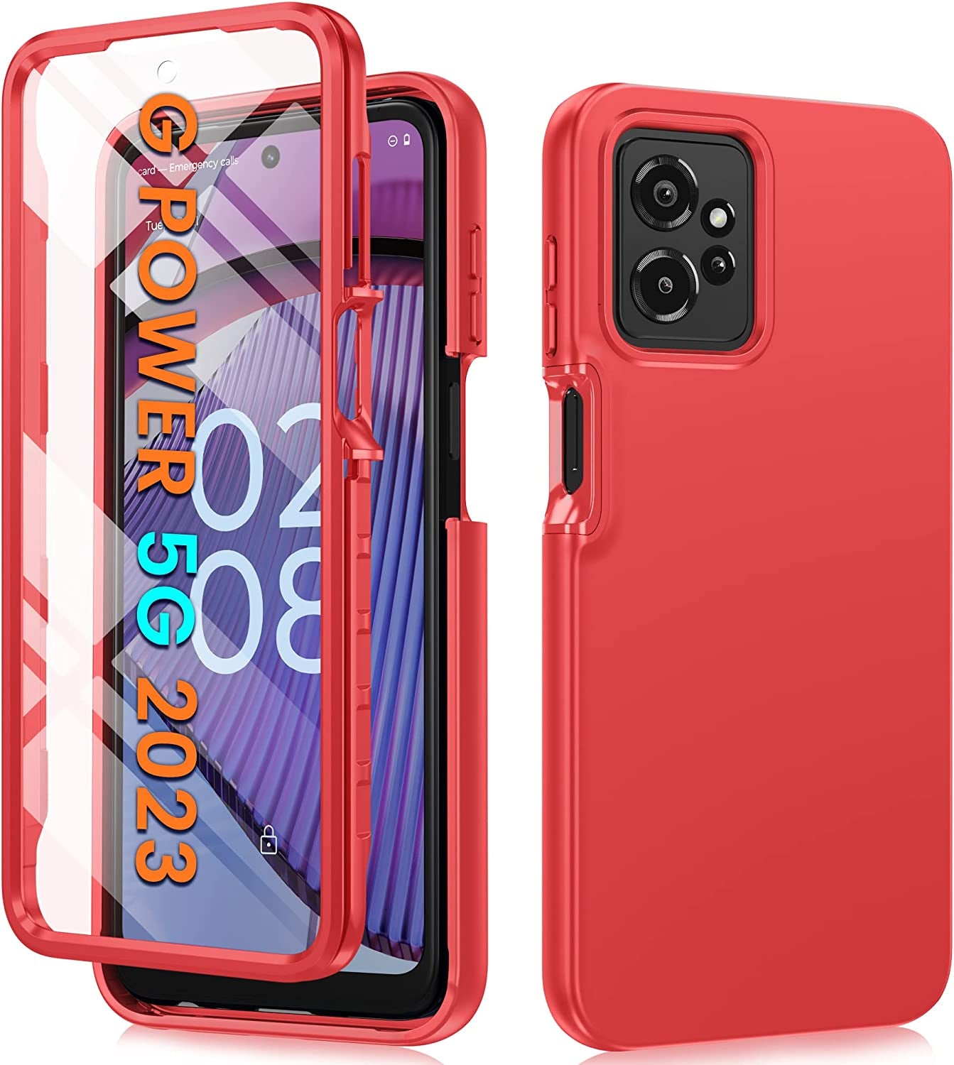 FNTCASE for Motorola Moto G-Power-5G 2023 Case: Moto G 5G 2023 Cell Phone Case - Protective Silicone Phone Cover Cases - Full Protection Matte Shockproof Rubber Mobile Covers  FNTCASE Red  