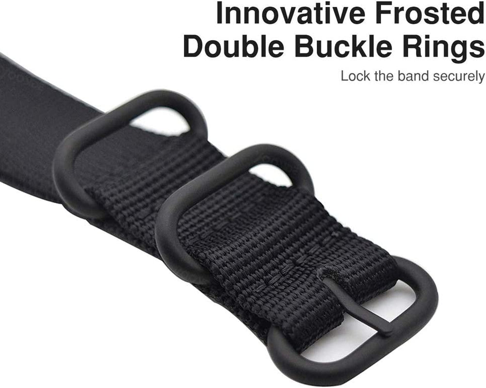 YOOSIDE Nylon Band for Fitbit Charge 3/Charge 4, NOTA Woven Nylon Band with Metal Stainless Steel Ring Wristband Strap for Fitbit Charge 4/4 Se(Black)  YOOSIDE   