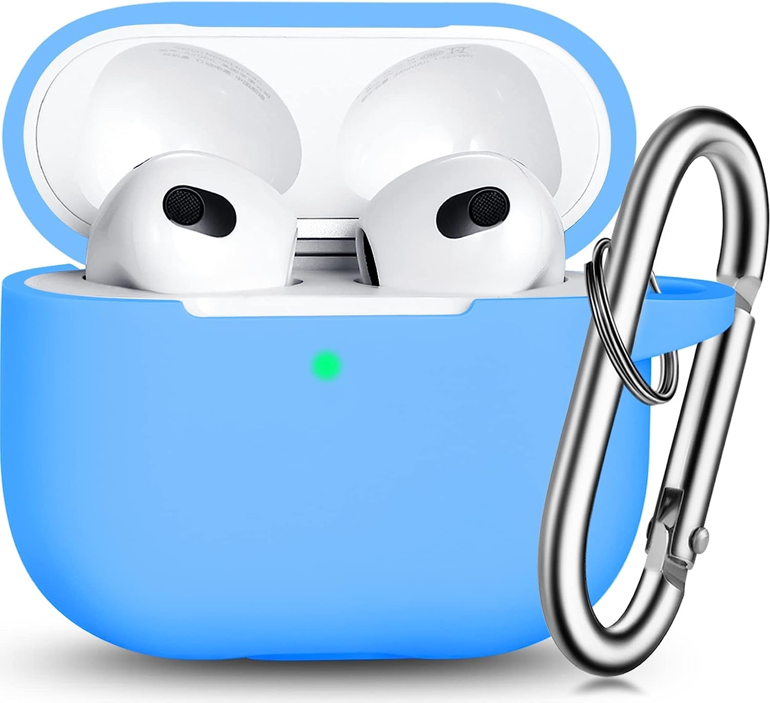 R-Fun Airpods 3 Case Cover, Silicone Protective Accessories Skin with Keychain Compatible with Apple Airpod 3Rd Generation a Black  R-fun   