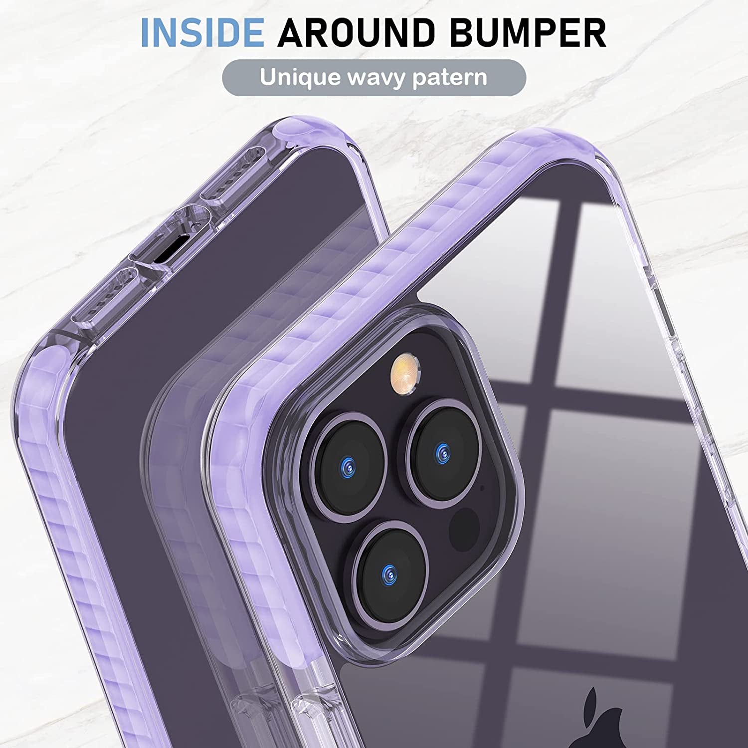 MATEPROX Compatible with Iphone 14 Pro Max Case Clear Thin Slim Crystal Transparent Cover Shockproof Bumper Case for Iphone 14 Pro Max 6.7" 2022(Purple)  MATEPROX   