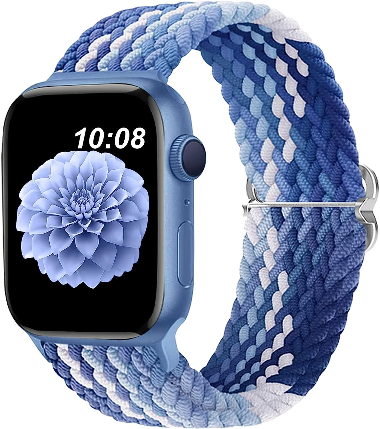 Braided Bands Compatible with Apple Watch Band 38Mm 40Mm 41Mm 42Mm 44Mm 45Mm 49Mm for Women Men,Stretchy Braided Solo Loop Apple Watch Band for Iwatch Series 8 7 6 5 4 3 2 1 Ultra SE  DOBSTFY Gradient Blue 42mm44mm45mm49mm 