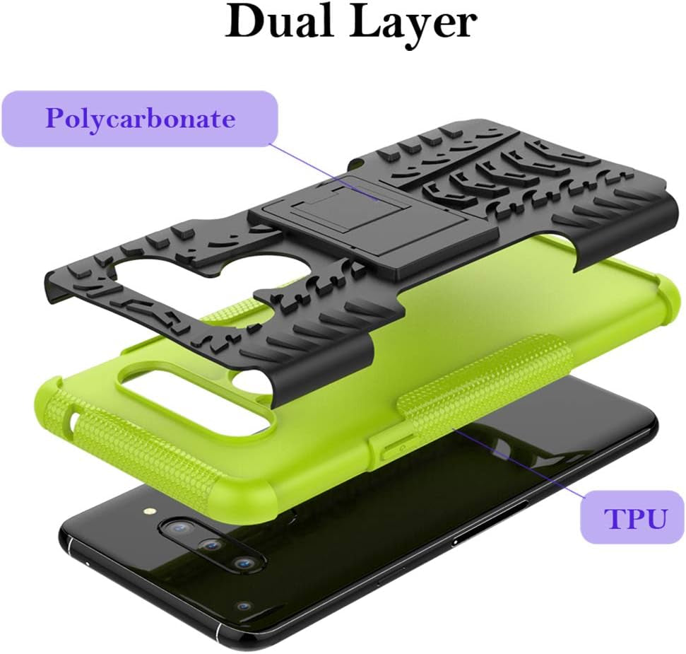 Case for LG V40 Thin, V40 Case, Viodolge [Shockproof] Rugged Dual Layer Protective Phone Case Cover with Kickstand for LG V40 / LG V40 Thinq (2018) (Green)  Viodolge   