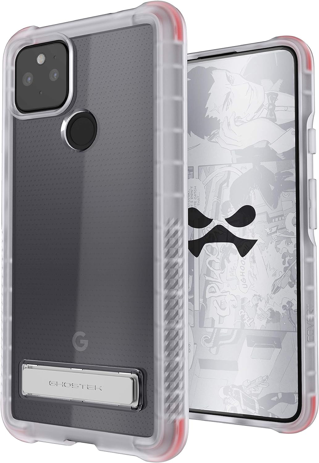 Ghostek Covert Pixel 4A 5G Case Clear with Kickstand Slim Fit Thin Shockproof Design Military Grade Scratch Resistant Back and Non-Slip Hand Grip Protective Cover for 2020 Google Pixel 4A 5G - (Clear)  Ghostek   