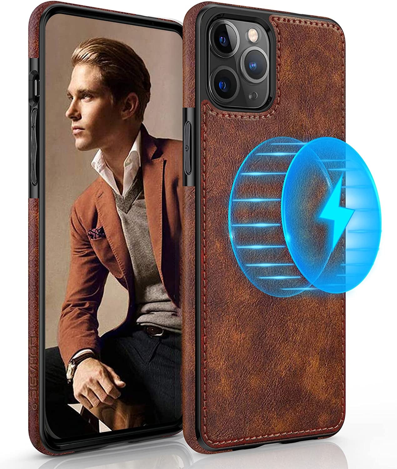 LOHASIC for Iphone 13 Pro Max Wallet Case, Premium Leather Cover Compatible with Mag Safe Charger Magnetic Detachable Wallet 5 Card Holder Kickstand Protective Phone Case for Men 6.7 Inch  LOHASIC Brown/13 Pro Max  