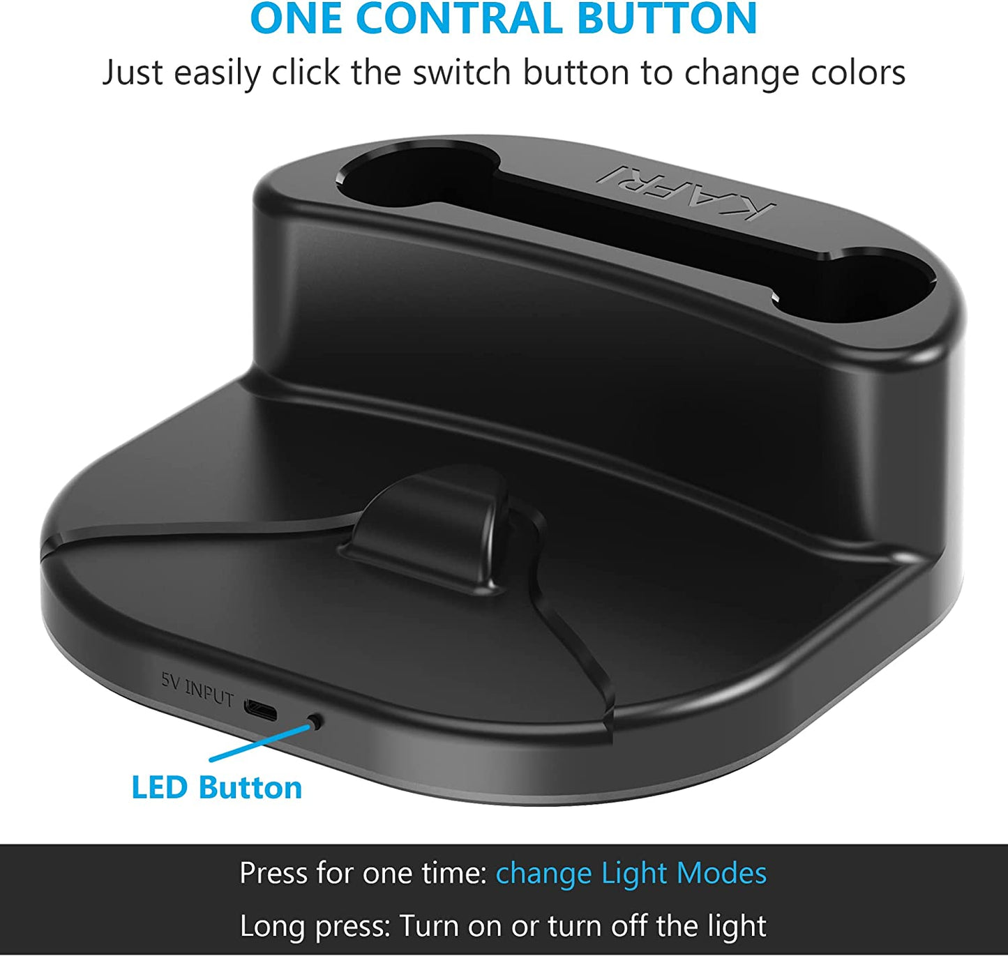 KAFRI Charging Dock for Oculus Quest 2 with LED Light, VR Headset Charging Stand and Controller Holder, Charger Station Accessories for Oculus/Meta Quest 2, Oculus Rift or Rift S - Black  KAFRI   