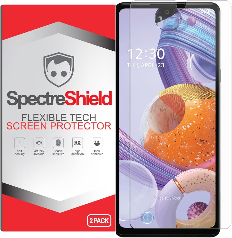 Spectre Shield (2-Pack Screen Protector for LG G8 Thinq (6.1" Inch) Screen Protector Case Friendly Accessories Flexible Full Coverage Clear TPU Film  Spectre Shield 6.8" In.  