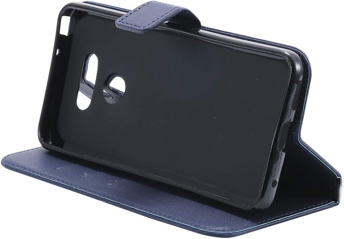 Asuwish Leather Wallet Phone Case for LG G6 with Credit Card Holder Slot Kickstand Folio Flip Cover Full Body Protective Cell Accessories LGG6 G 6 plus LG6 Thinq G6+ VS988 H871 Women Men Girls Blue  NSS   