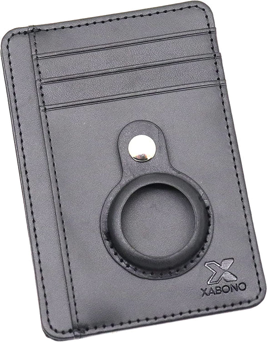 Xabono Airtag Wallet Wallet for Men Slim - Wallet with Airtag Holder Smart Wallet for Men - Air Tag Wallet Men RFID Protected Airtag Wallet Color Black  Xabono   