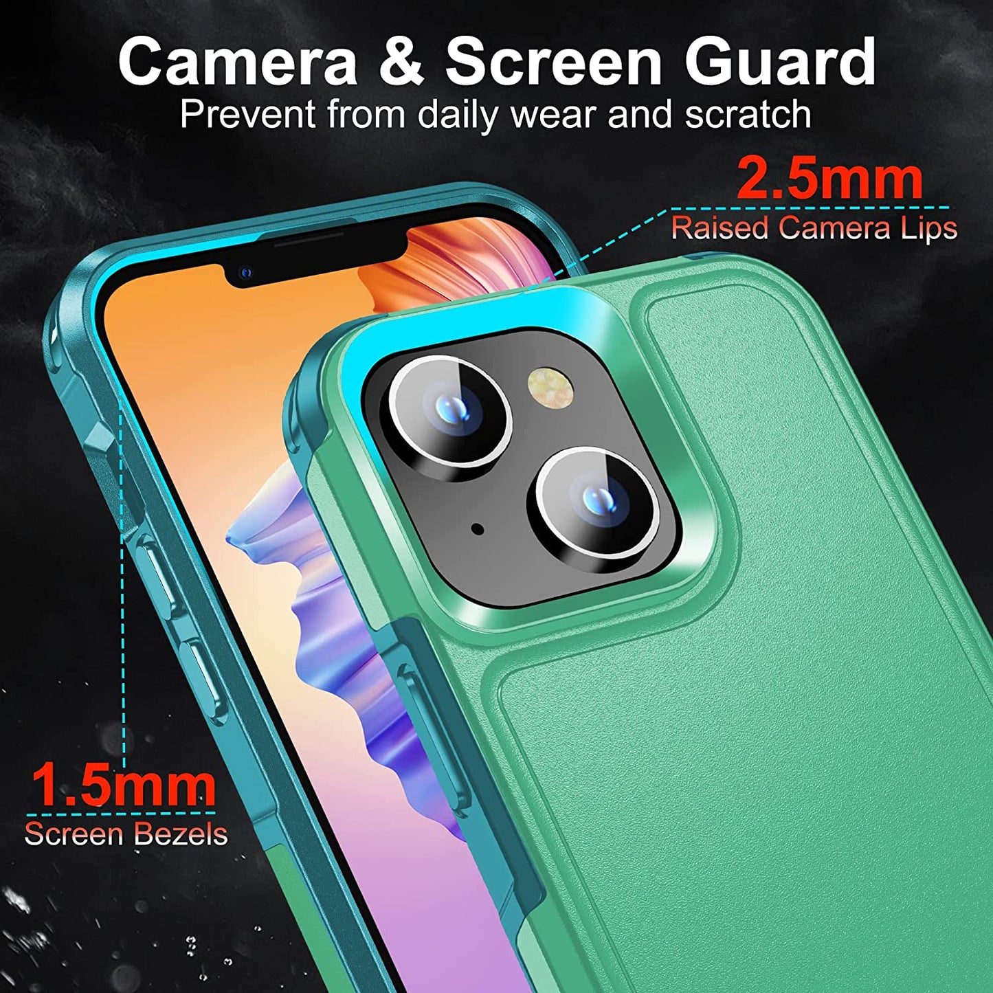 Xiwxi Magnetic for Iphone 14 Case [Compatible with Magsafe][Military Grade Drop Protection] [Glass Screen Protector+Camera Lens Protector] Non-Slip Full-Body Shockproof Phone Case,Green  xiwxi   