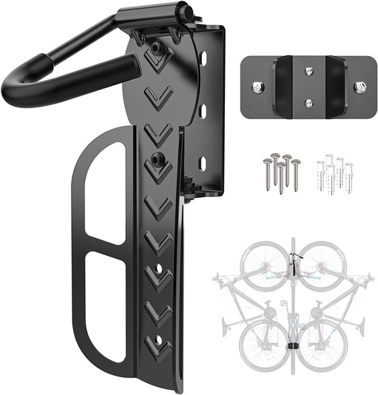 Bher Swivel Bike Wall Hanger - Vertical Indoor Storage Mount for Bicycle in Garage or Home - Cycling Rack - Space Saver Holder, Hook for Bicycles  Bher   