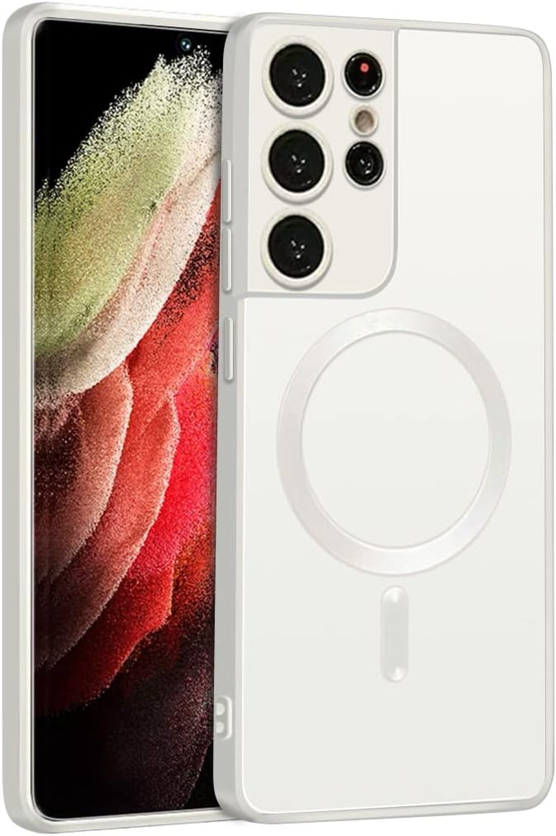 XLHLKP Case for Samsung Galaxy S21 Ultra 5G,Designed for Samsung S21 Ultra Case with Full Lens Design Back Slim Case in 6.8 Inch (Green)  XLHLKP Magnetic White  