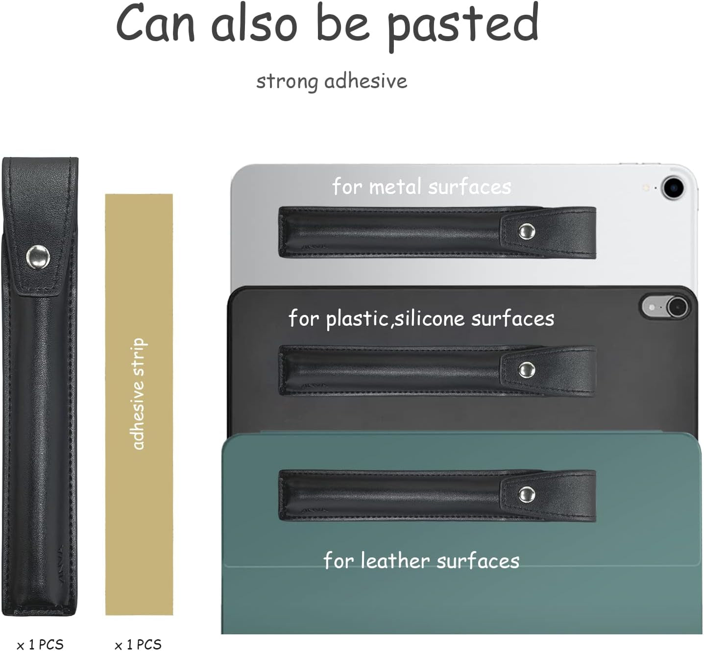 YINVA Pencil Holder Case Compatible with Apple Pencil 2Nd Generation and 1St, PU Pencil Cover Accessories Designed for Ipad Case and Stylus Pen (Black)  YINVA   