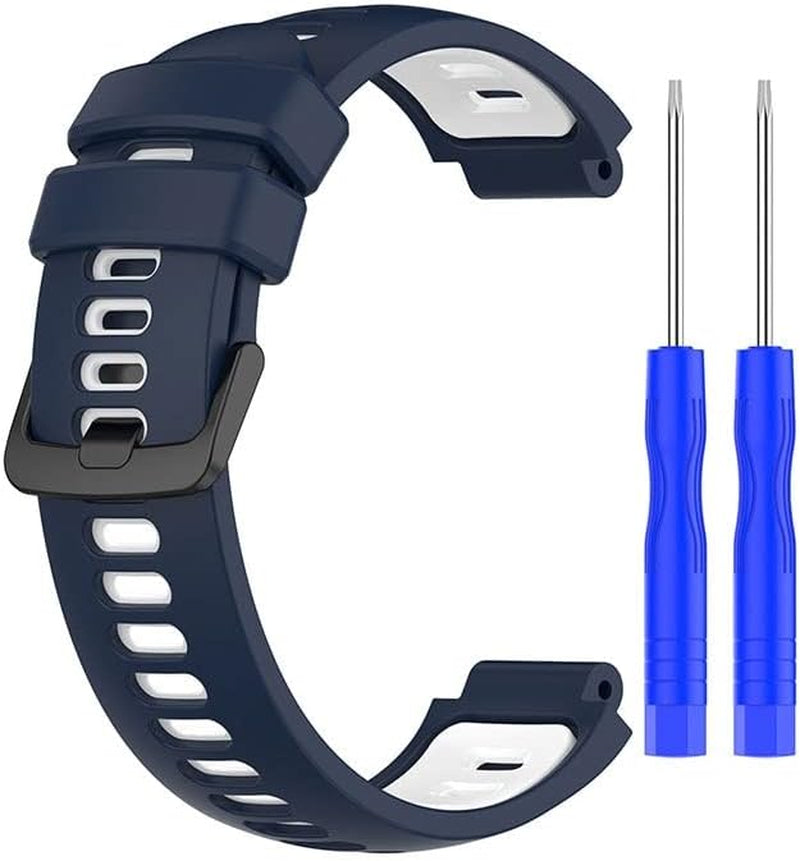 HKIDKK Silicone Watch Band for Garmin Forerunner 220 230 235 735XT 735 620 630 S20 S5 S6 Replacement Strap Bracelet Watch Wristband  HKIDKK Night blue white  