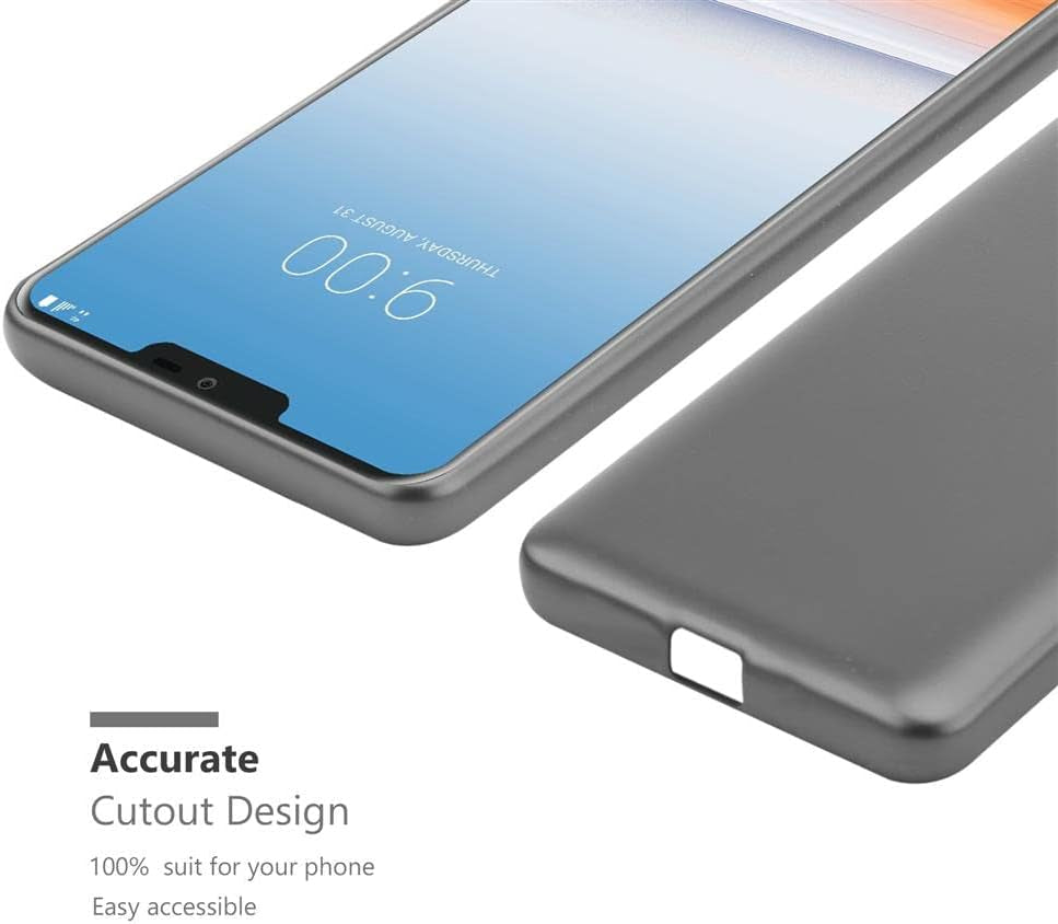 Cadorabo Case Compatible with LG G7 Thinq in Metallic Grey - Shockproof and Scratch Resistant TPU Silicone Cover - Ultra Slim Protective Gel Shell Bumper Back Skin  Cadorabo   