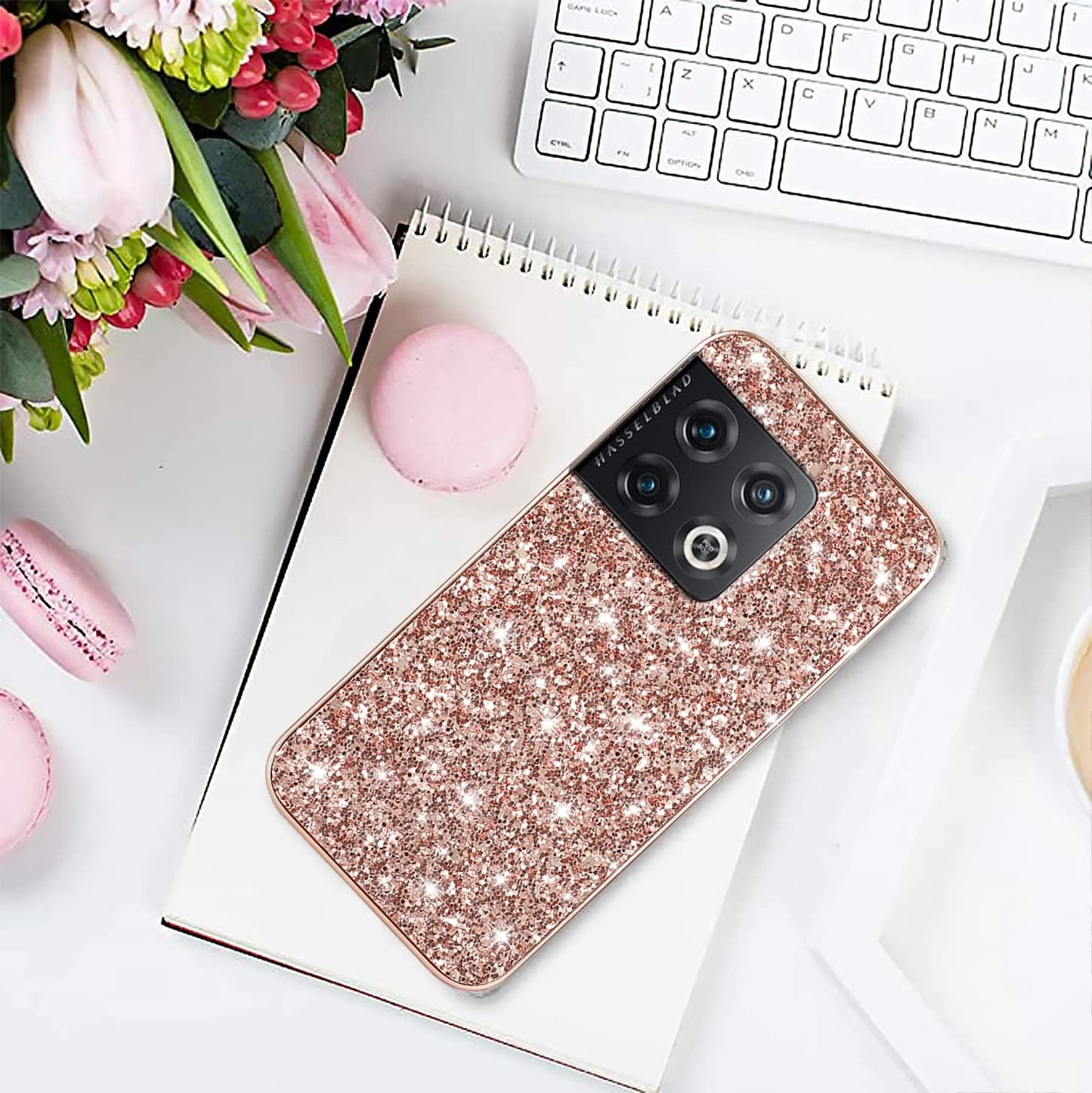 Jancyu Compatible with Oneplus 10 Pro Case, Shockproof Phone Cases for Oneplus 10 Pro Glitter Protective Cover for Women Cute Accessories (Pink)  Jancyu   