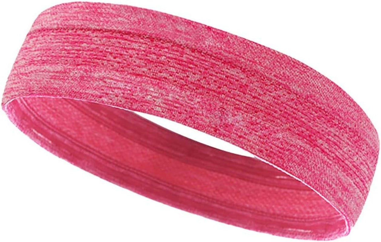 Cnebo Yoga Sports Headband for Women & Men, Breathable Solid Sweatband Anti-Slip Headbands Workout Running Headwrap Hair Bands  Cnebo Headbands Pink  