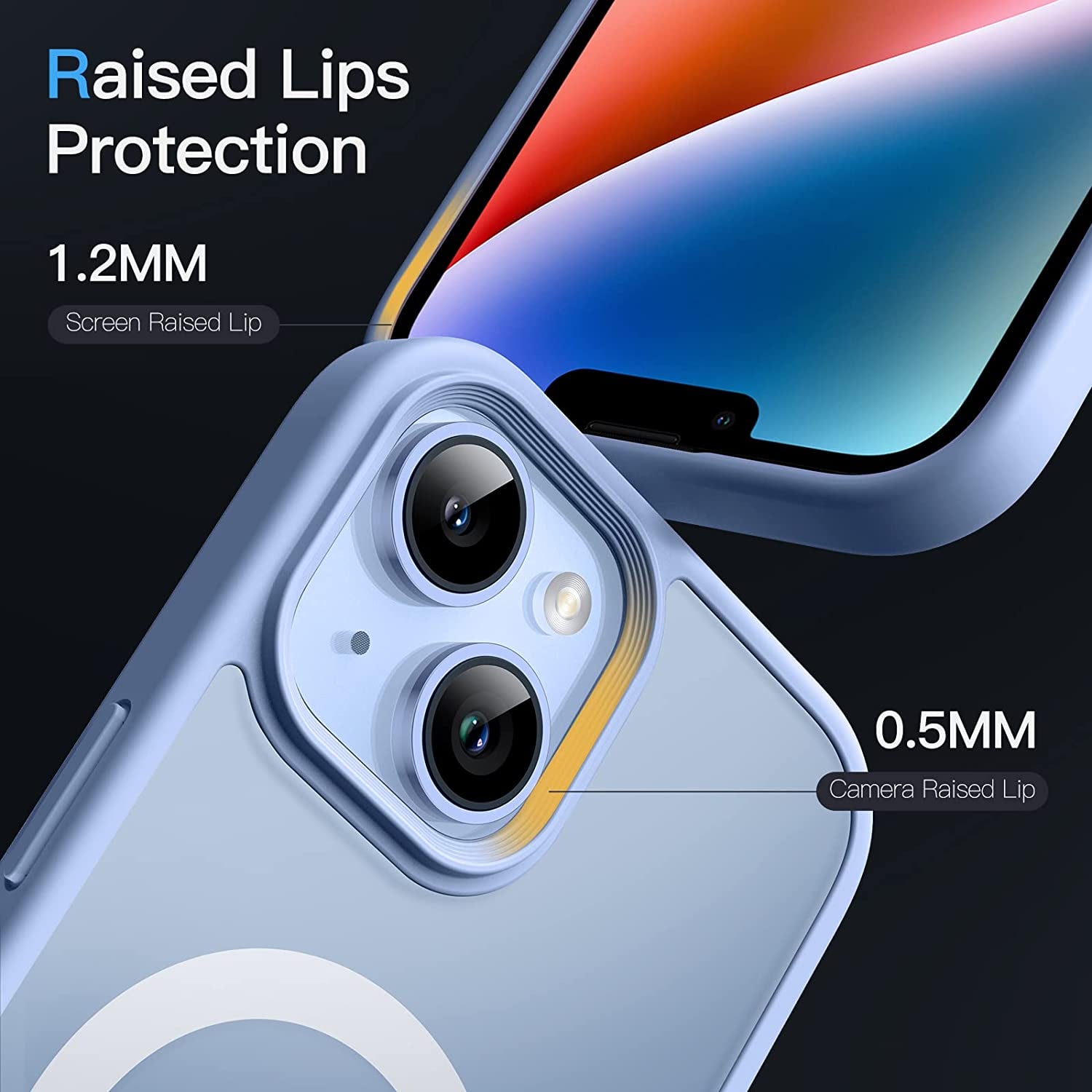 Jetech Magnetic Case for Iphone 14 6.1-Inch Compatible with Magsafe, Translucent Matte Back Slim Shockproof Phone Cover (Sky Blue)  JETech   