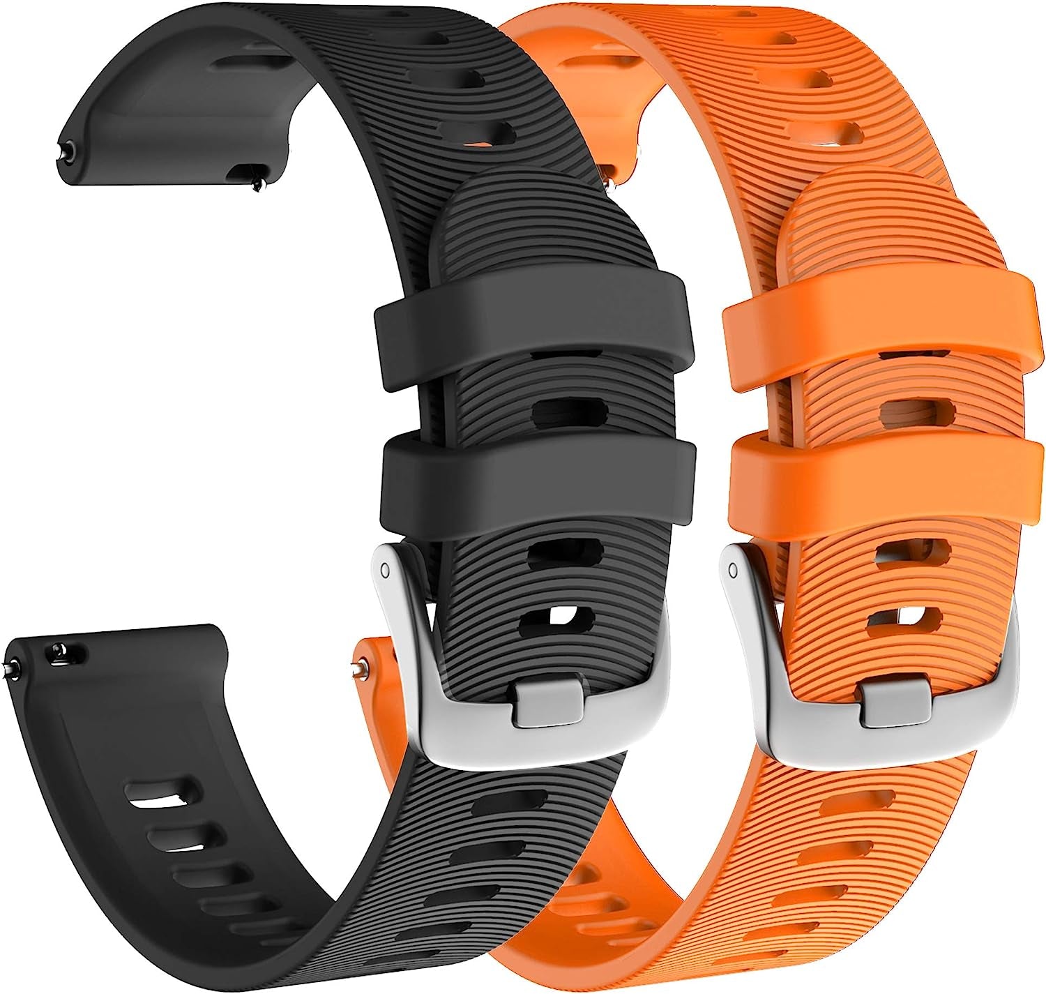 ISABAKE Watch Band for Garmin Forerunner 245 / 245 Music/ Forerunner 645 / 645 Music,Compatible with Garmin Vivoactive 3 /Venu Sq/Vivomove Hr，20Mm Soft Silicone Replacement Wristbands (Purple)  ISABAKE black&orange  