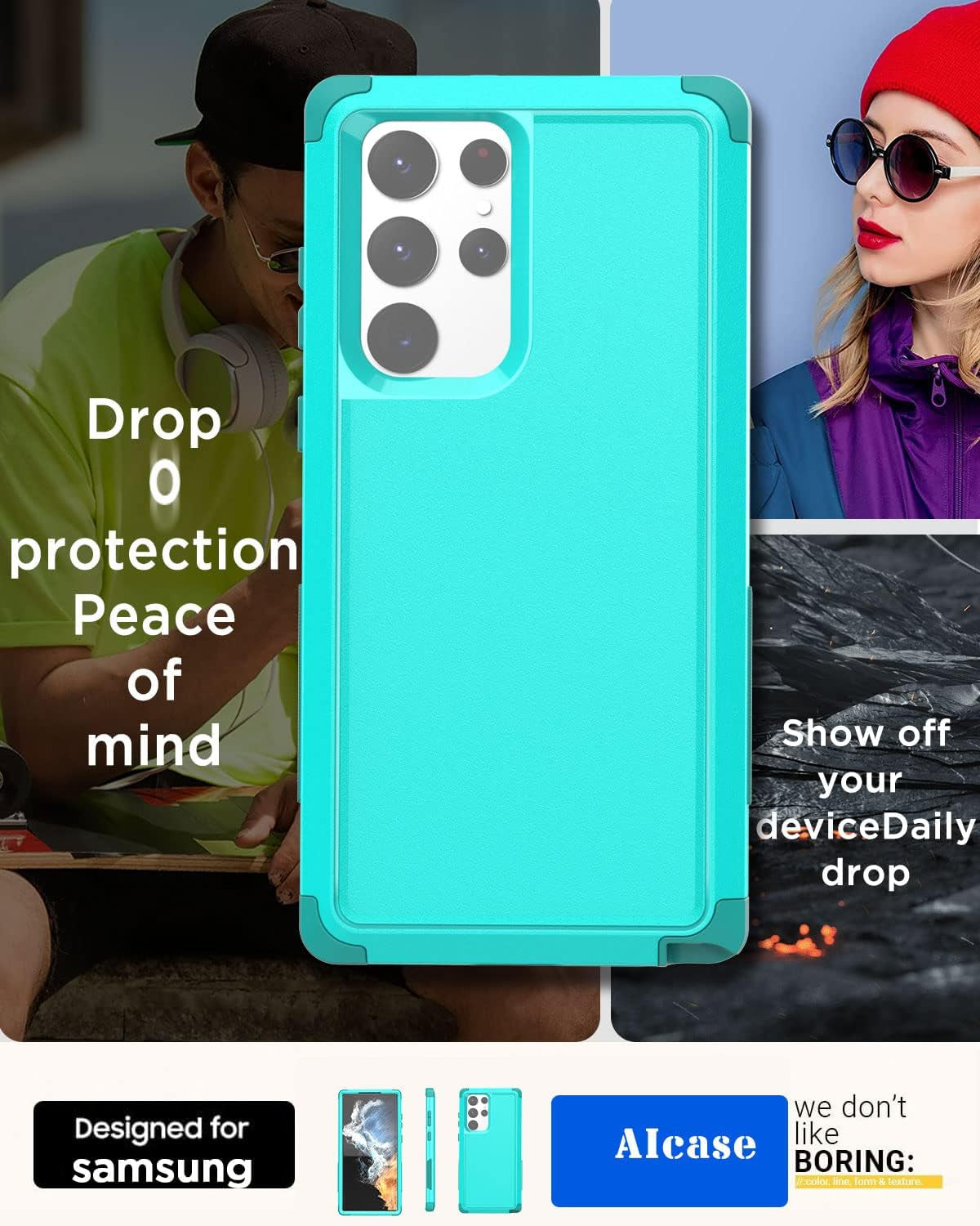 Aicase for Galaxy S22 Ultra Case,Heavy Duty 3-Layer Rugged Pocket-Friendly Phone Case,Durable Military Grade Protection Shockproof/Drop Proof/Dust-Proof Protective Cover for Samsung S22 Ultra 6.8“  AICase   