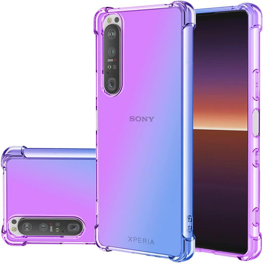 Gufuwo Case for Sony Xperia 5 Iii/Xperia 5III 5G XQ-BQ72 Cute Case Girls Women, Gradient Slim anti Scratch Soft TPU Phone Cover Shockproof Protective Case for Sony Xperia 5 III (Purple/Blue)  Gufuwo   