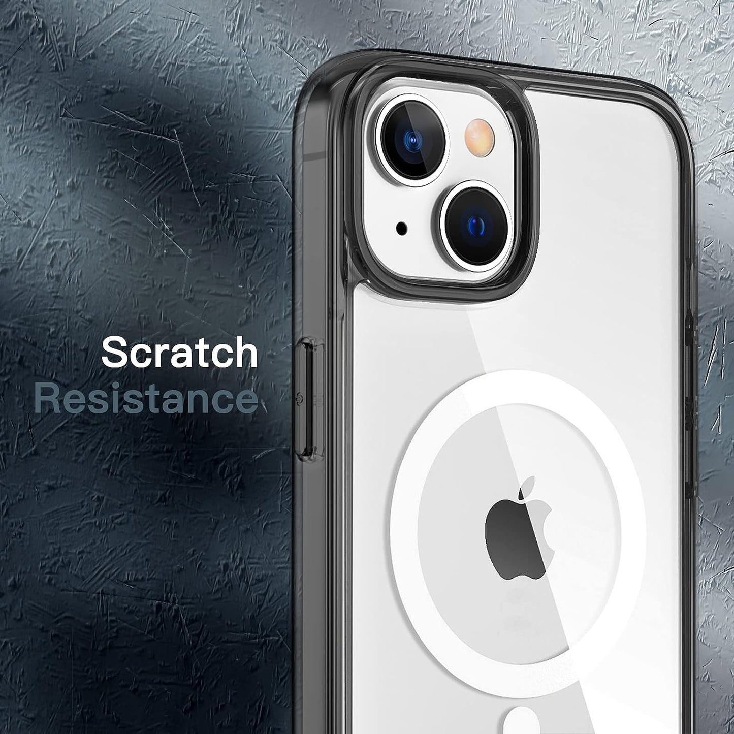 Jetech Magnetic Case for Iphone 14 plus 6.7-Inch Compatible with Magsafe Wireless Charging, Shockproof Phone Bumper Cover, Anti-Scratch Clear Back (Black)  JETech   