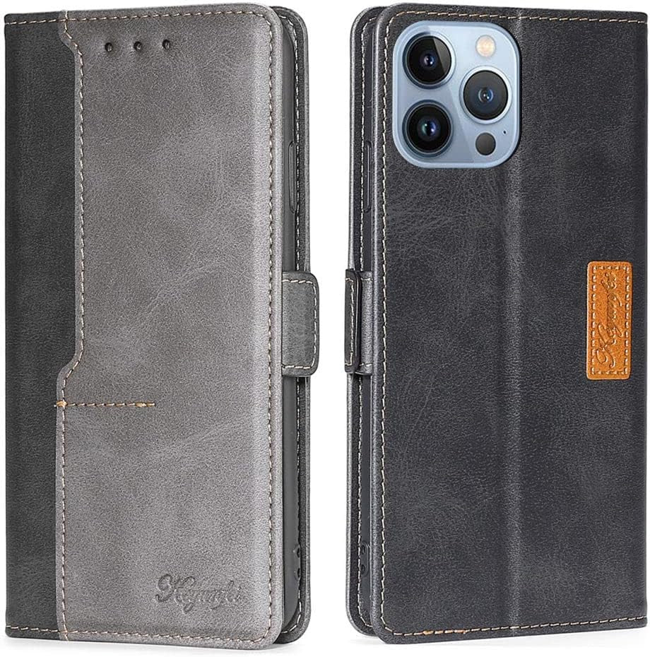 Fansipro Wallet Folio Case for LG G7 THINQ, Premium PU Leather Slim Fit Cover for G7 THINQ, 2 Card Slots, Friendly Fit, Red & Black  Fansipro Black  Gray  